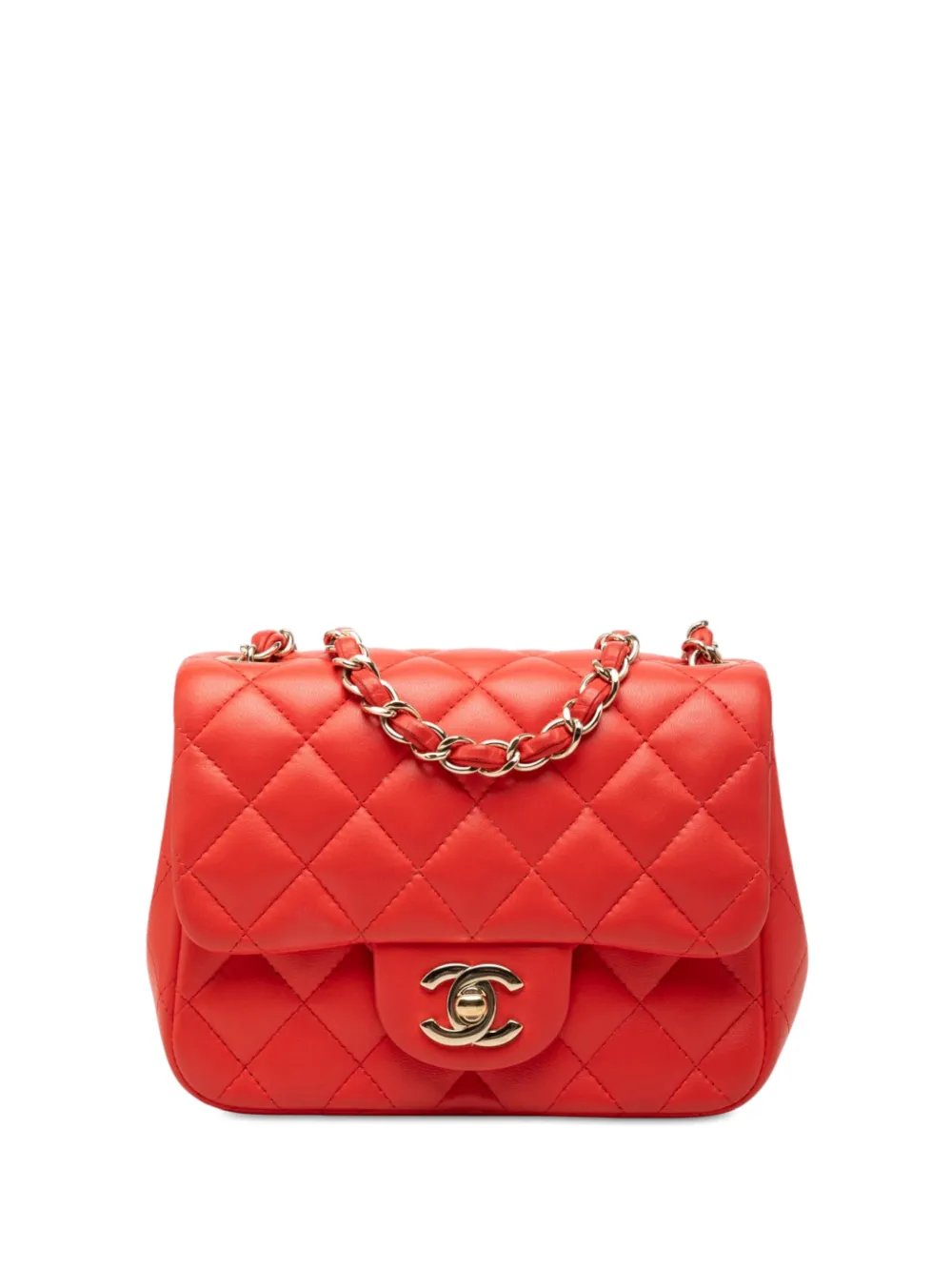 2016-2017 Mini Square Classic Lambskin Single Flap crossbody bag