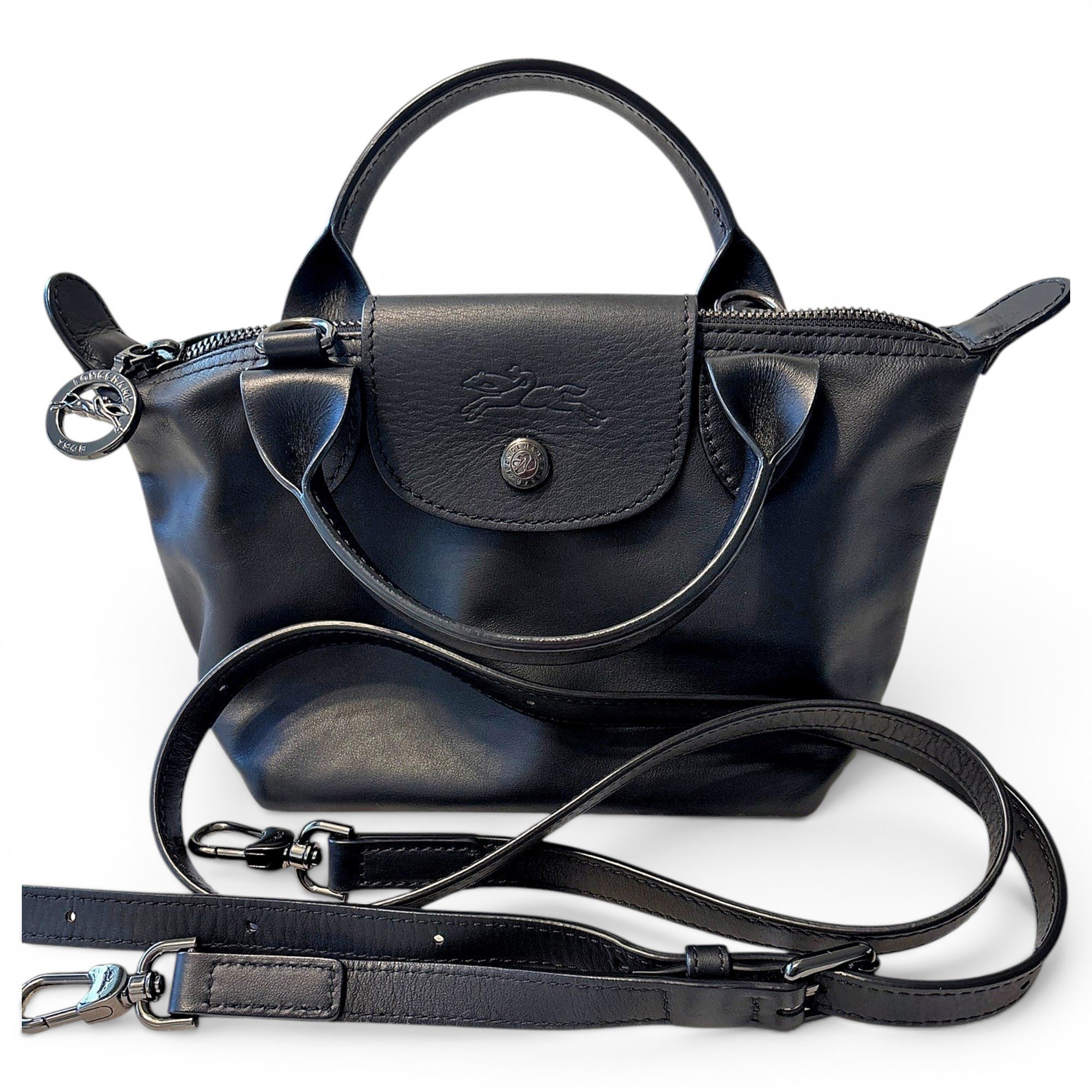 Pliage leather crossbody bag