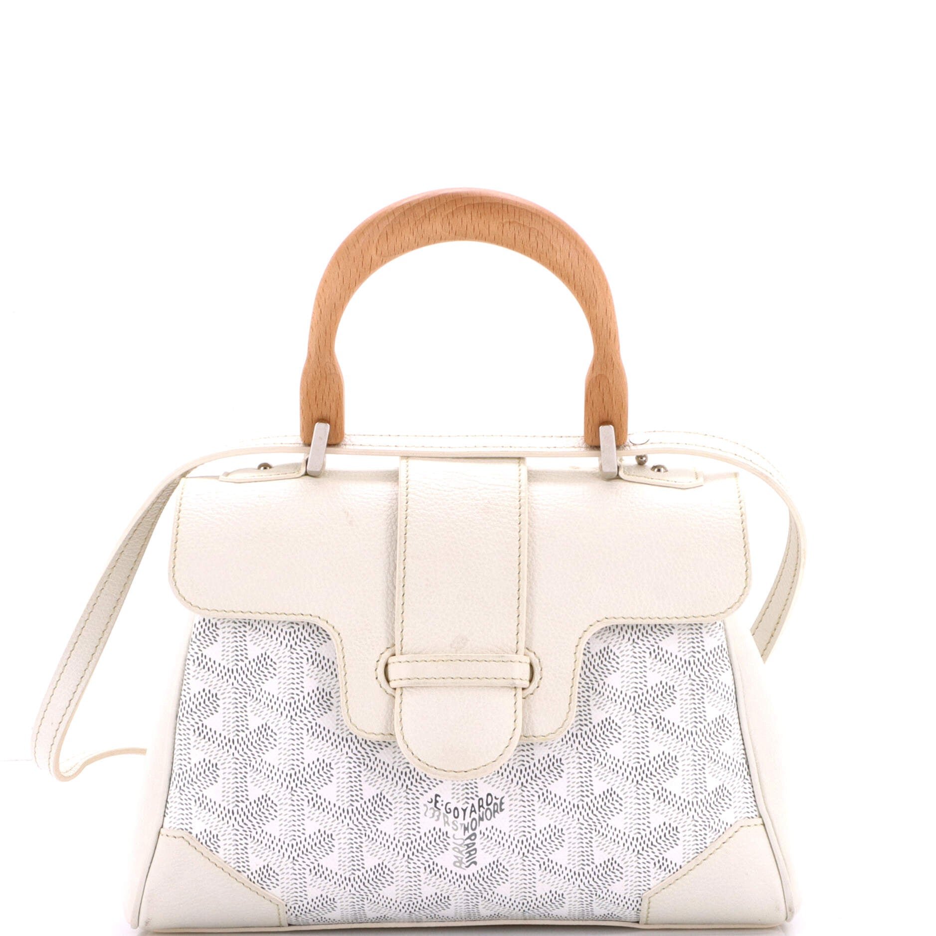 Goyard Saigon Top Handle Bag Coated Canvas with Leather Mini