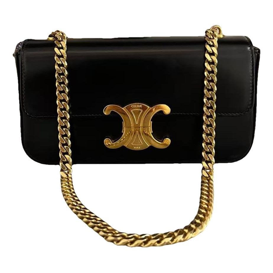 Triomphe chain leather handbag