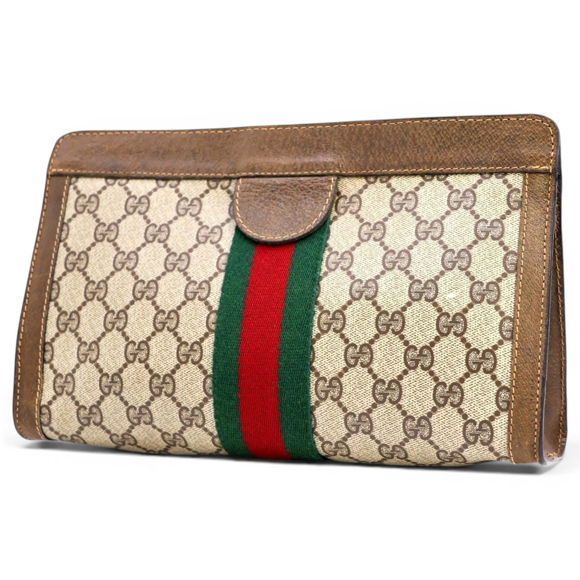 Leather clutch bag