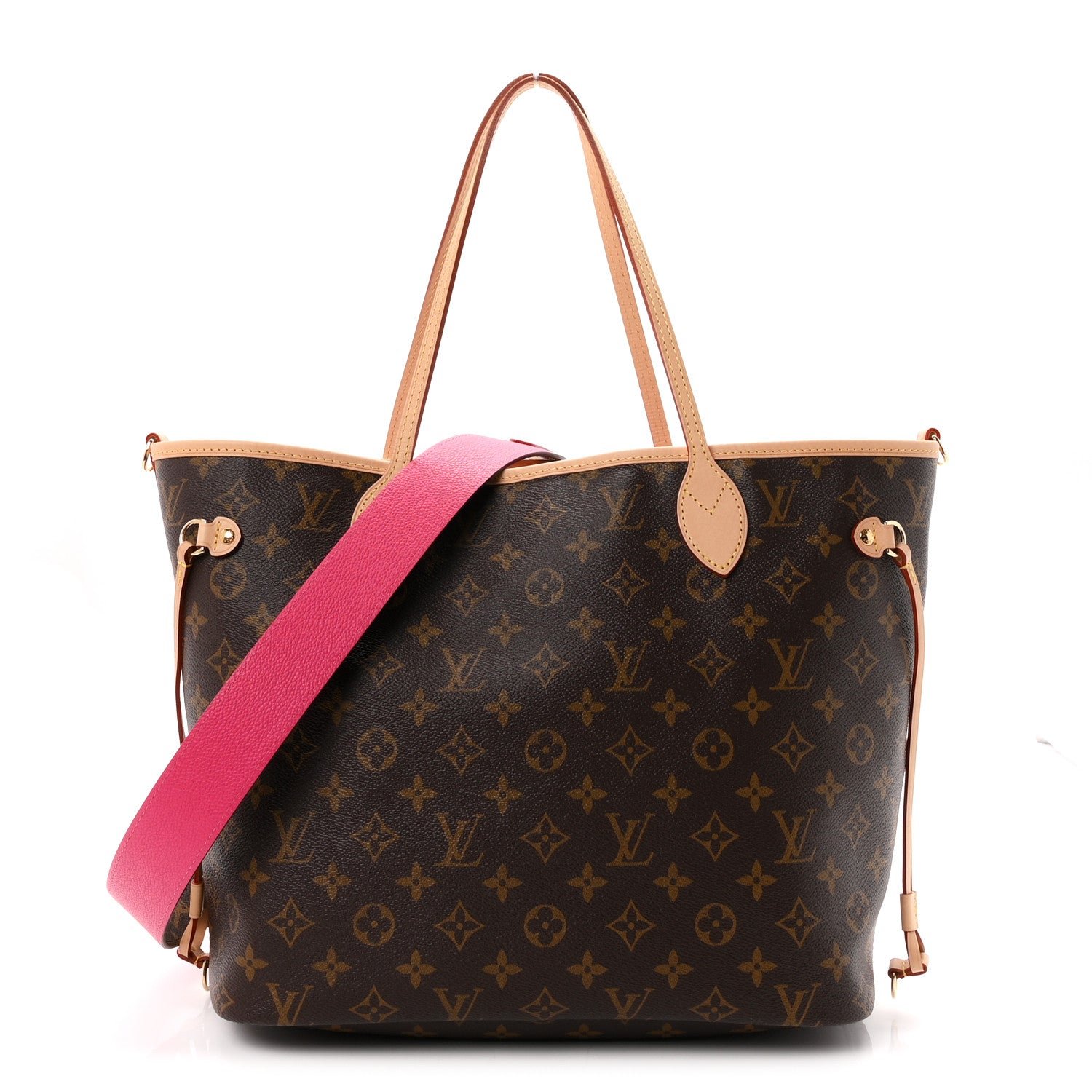 Louis Vuitton Monogram Inside Out Neverfull Bandouliere MM Rose Pondichery