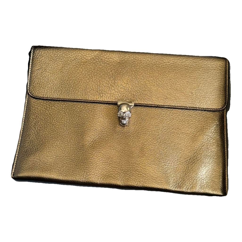 Leather clutch bag
