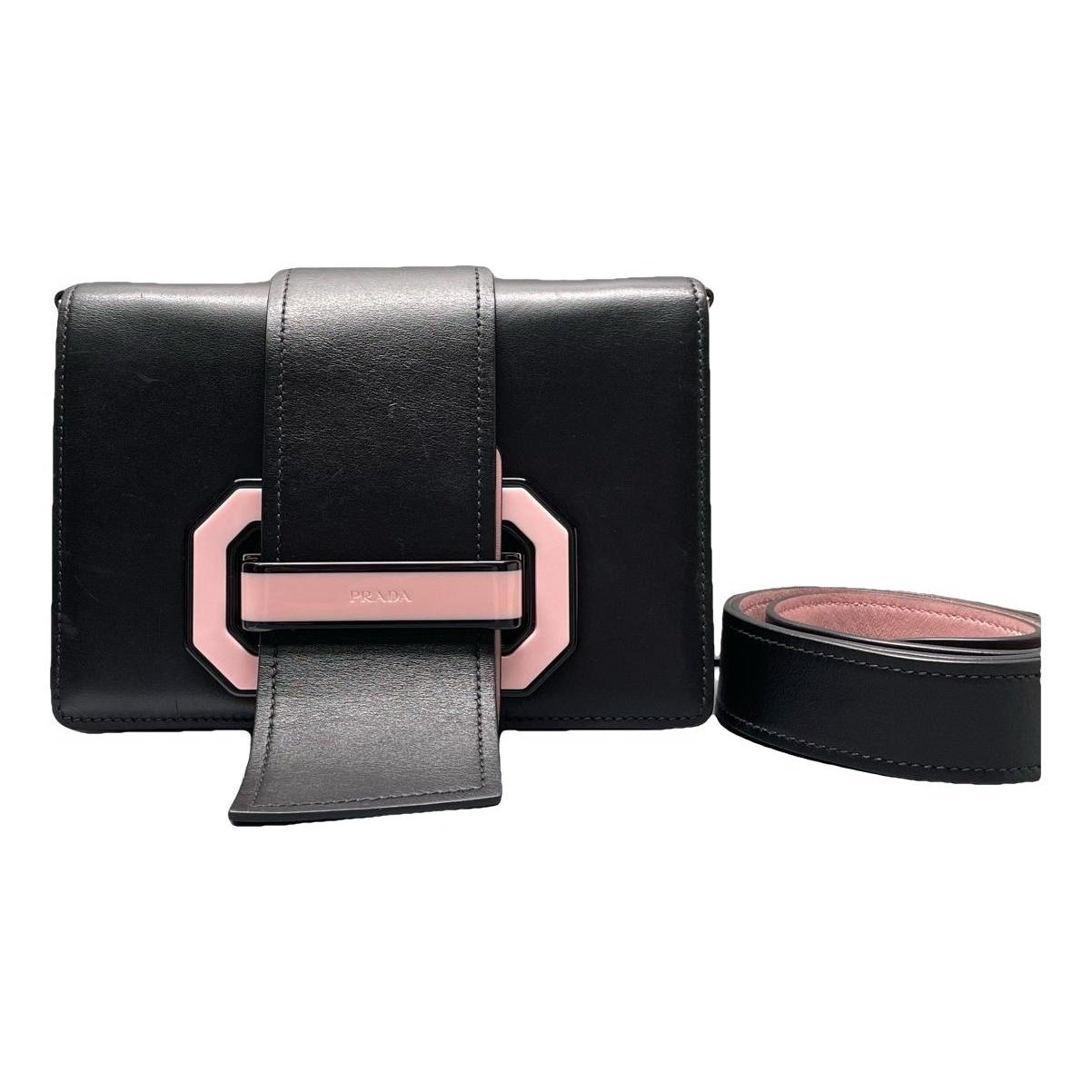 Ribbon leather handbag