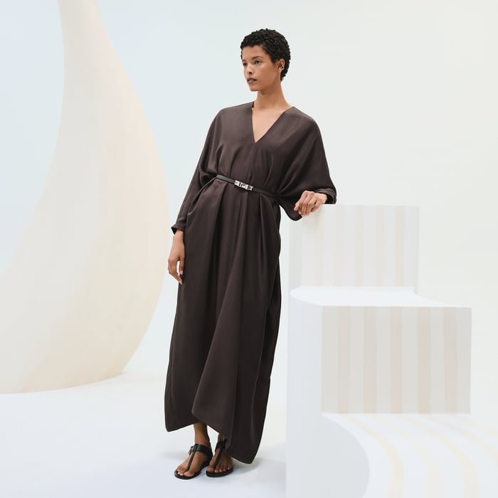 Marron Terre d'Ombre Caftan Dress