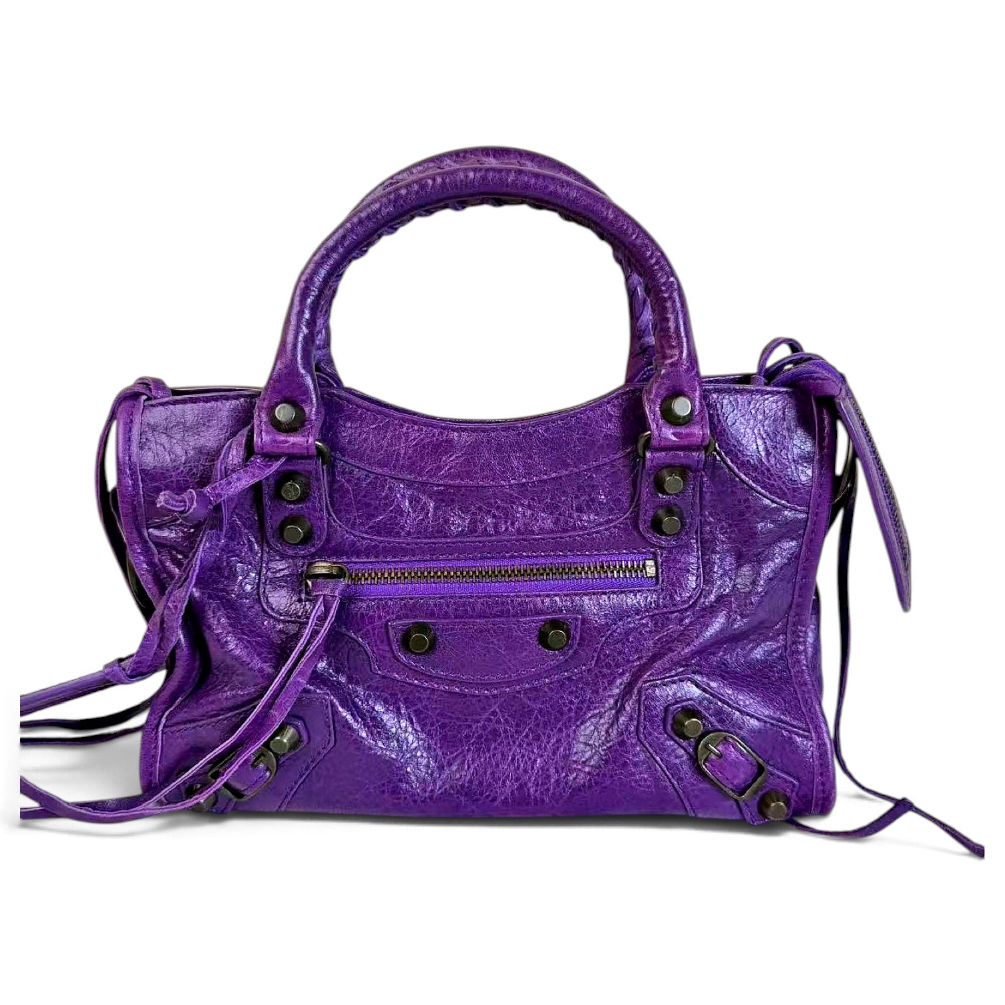 City leather handbag