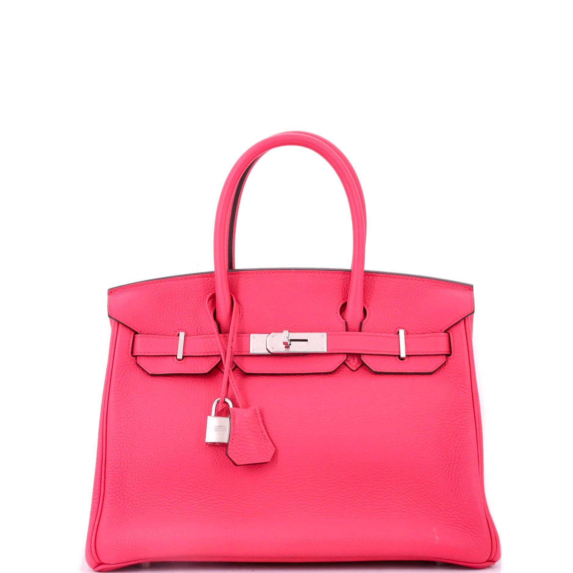 Hermes Birkin Handbag Rose Extreme Clemence with Palladium Hardware 30