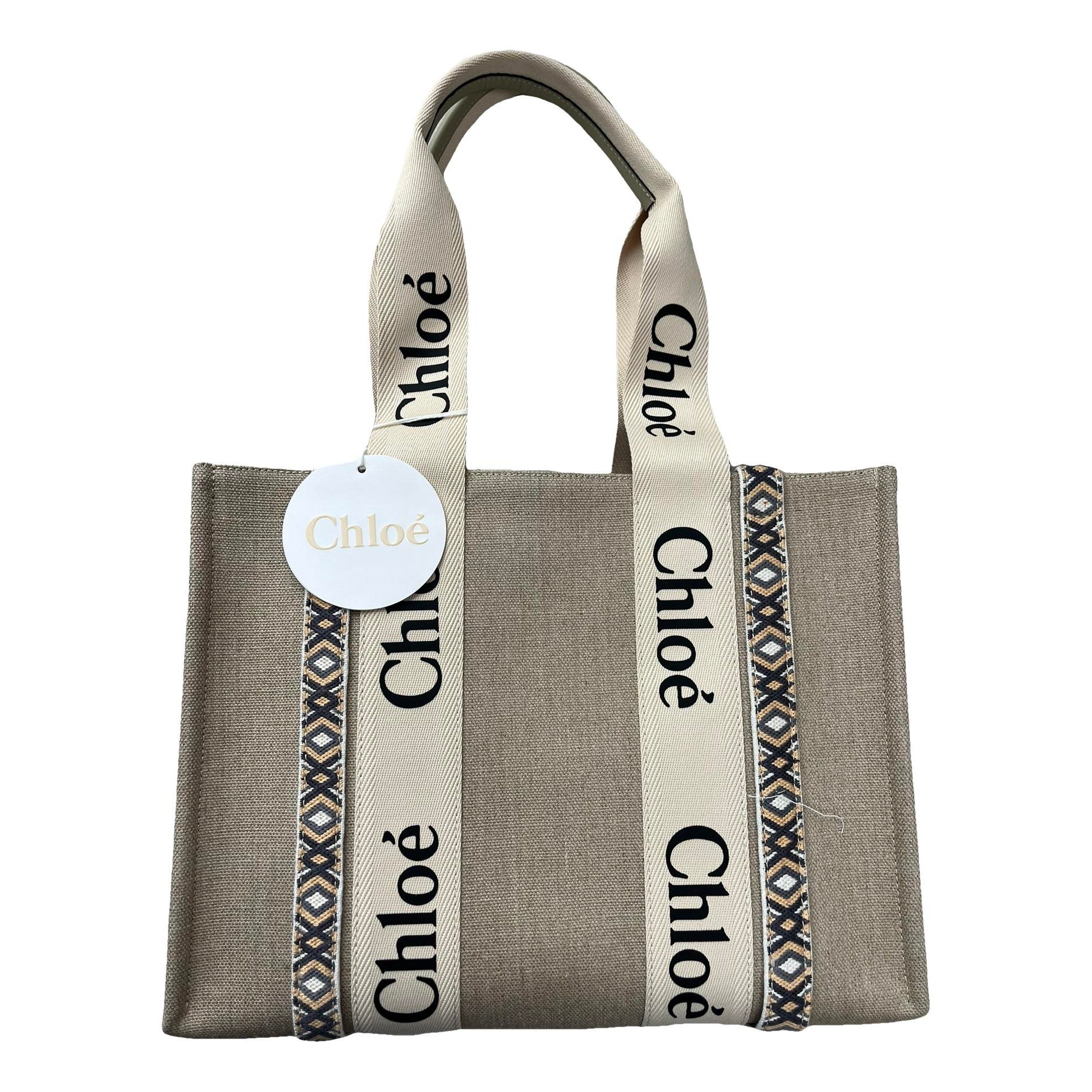 Woody linen tote