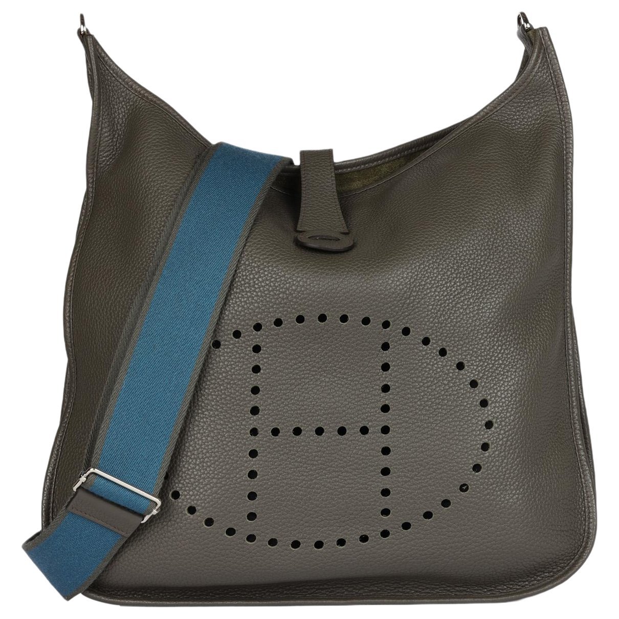 Hermes Evelyne Handbag Blue Thalassa 2012