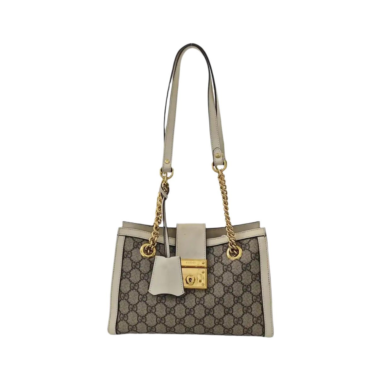 Padlock leather handbag