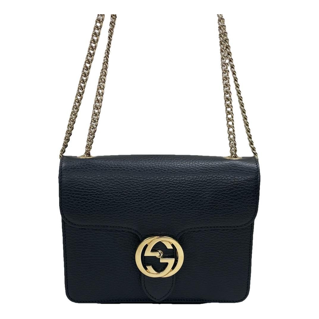 Interlocking leather handbag