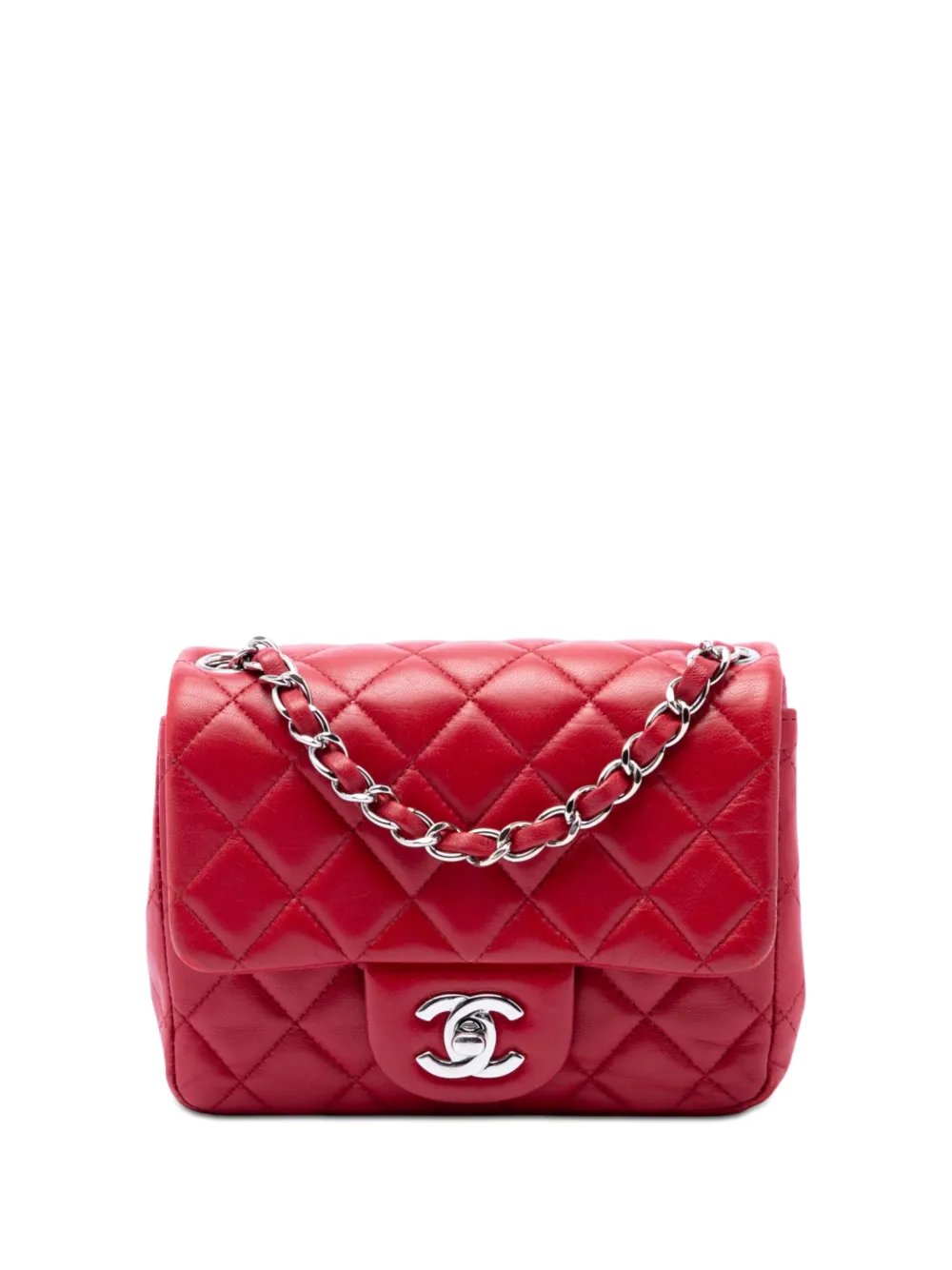 2012-2013 Mini Square Classic Lambskin Single Flap crossbody bag