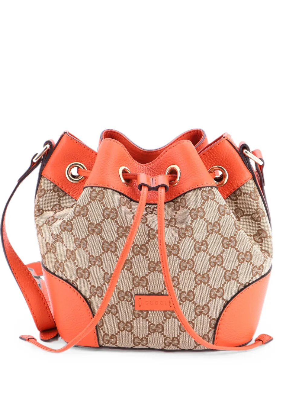 Classic GG Canvas with Leather Small bucket bag