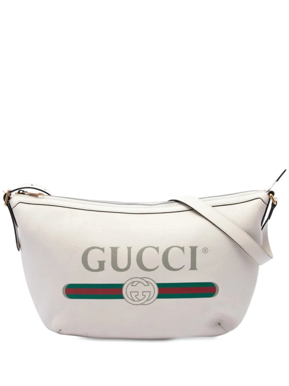 2016-2026 Grained Calfskin Logo Half Moon crossbody bag