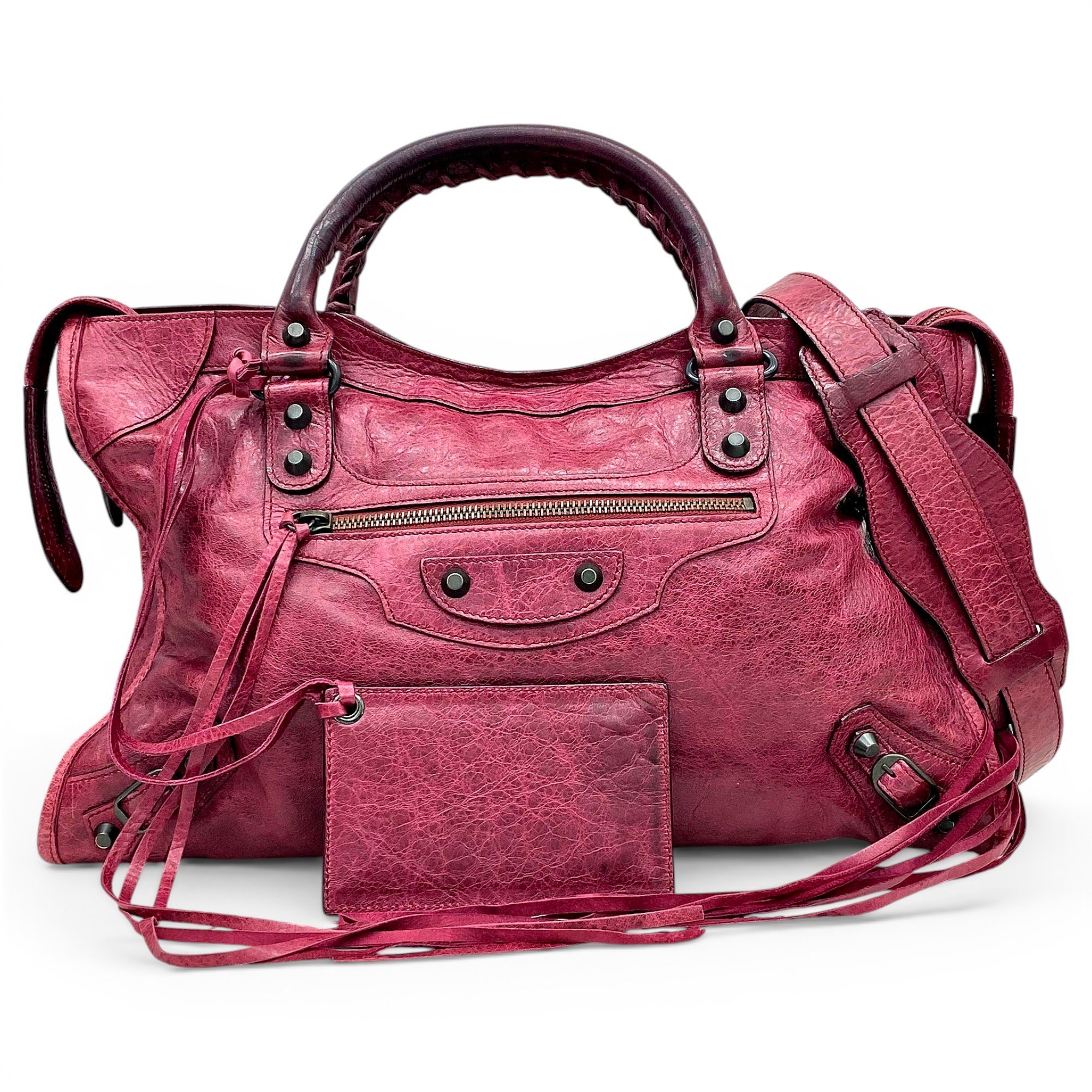 City leather handbag