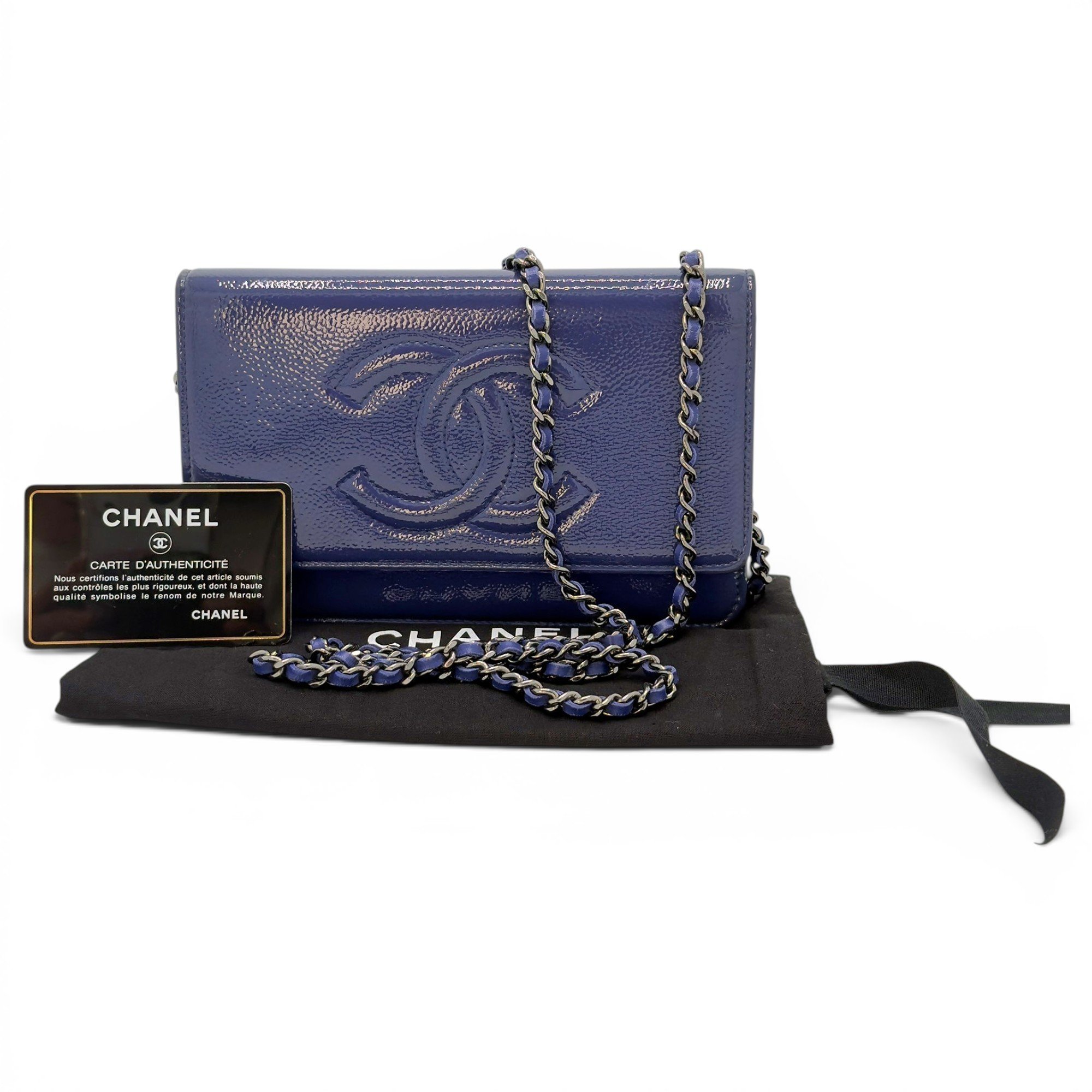 Wallet On Chain Double C patent leather crossbody bag