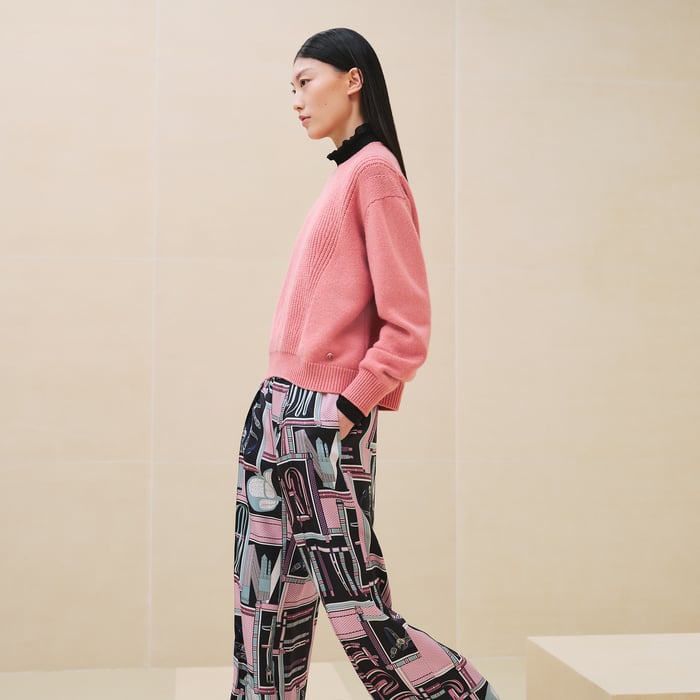 Rose Incarnat Cashmere Long-sleeve Sweater