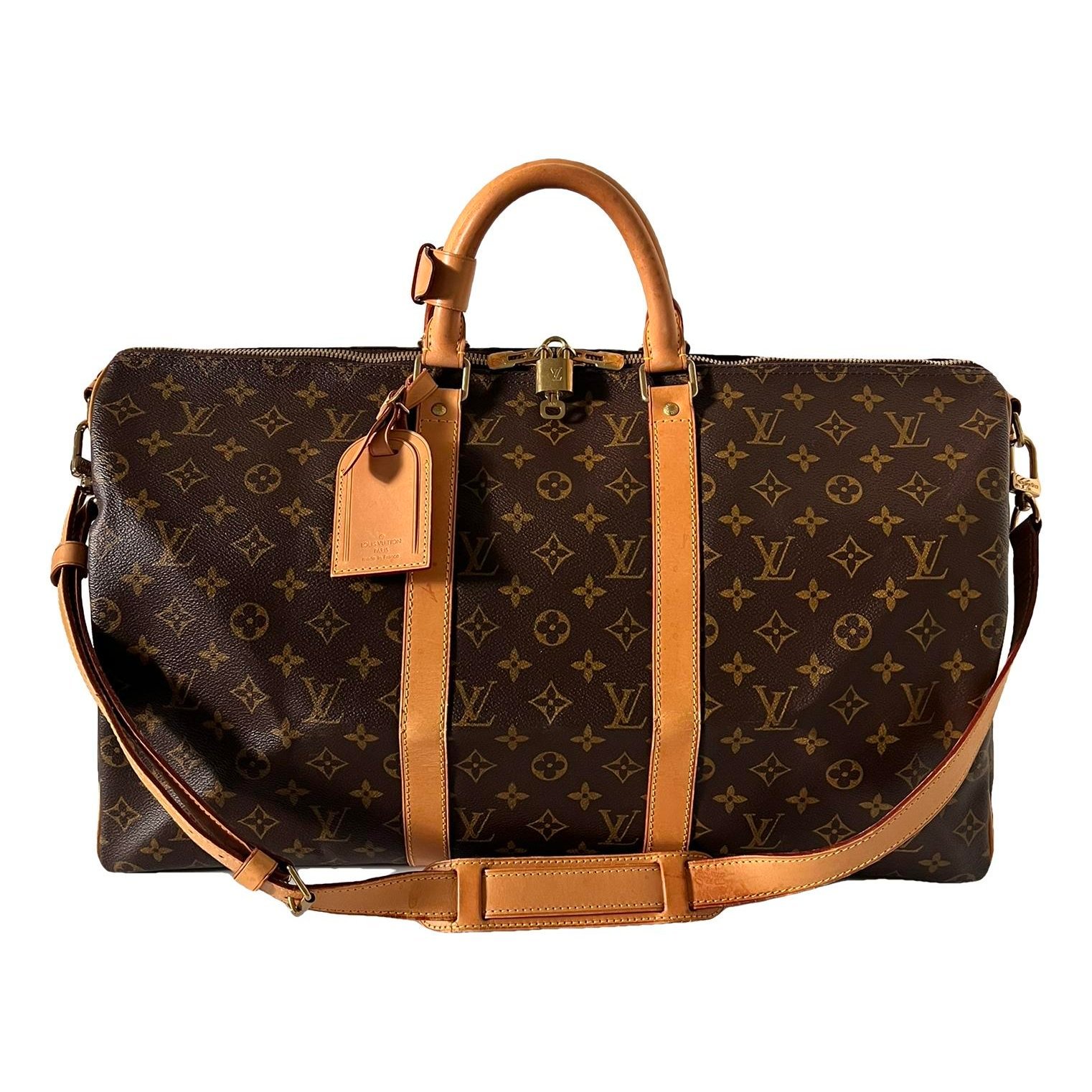 Keepall leather travel bag
