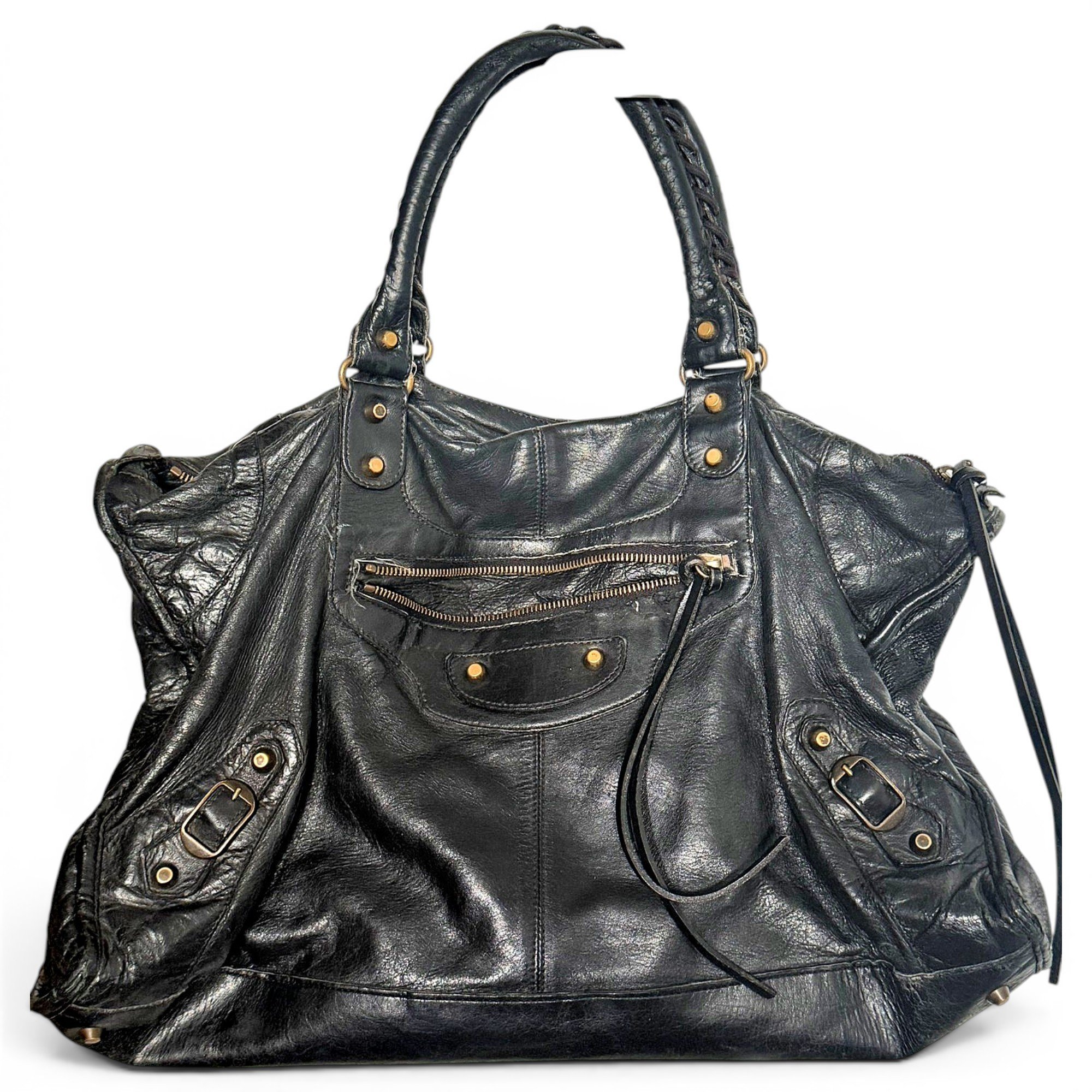 Work leather handbag