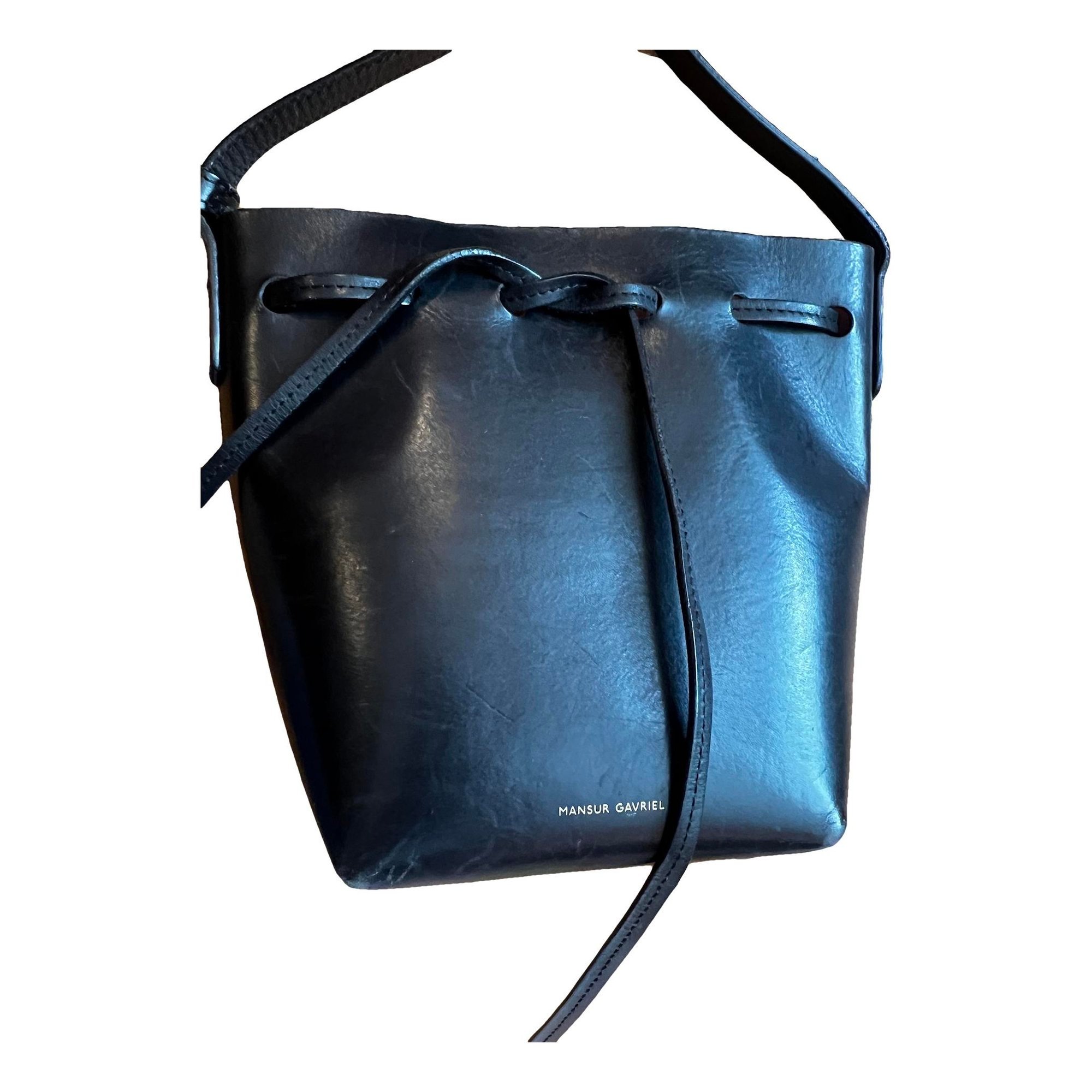 Bucket leather handbag