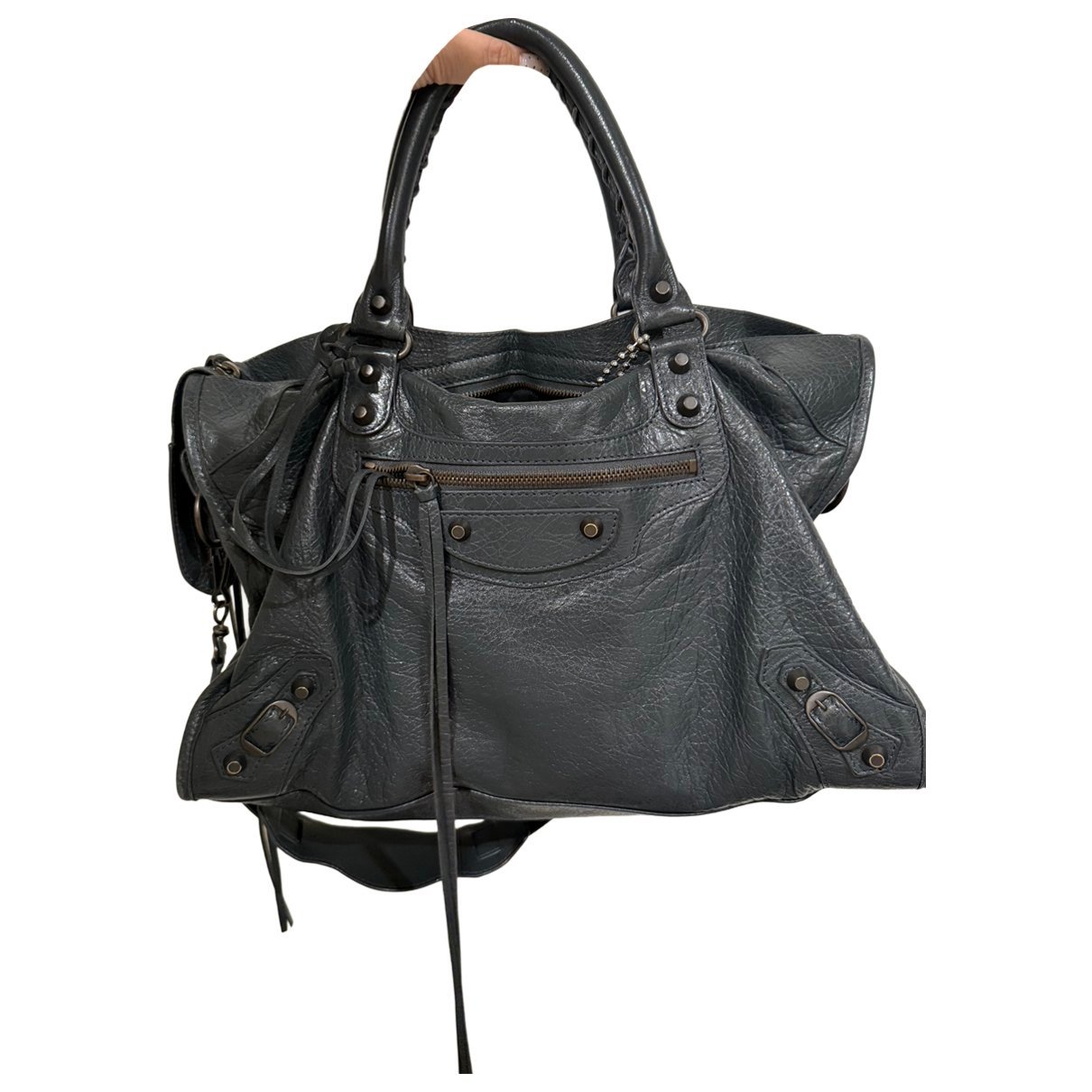 City leather handbag