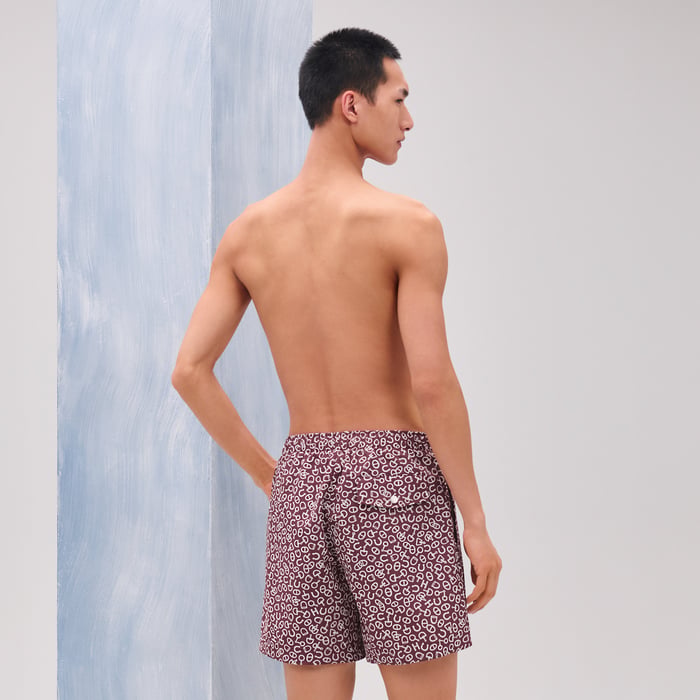 Rouge Hermès "Pop Corn" Swim Trunks