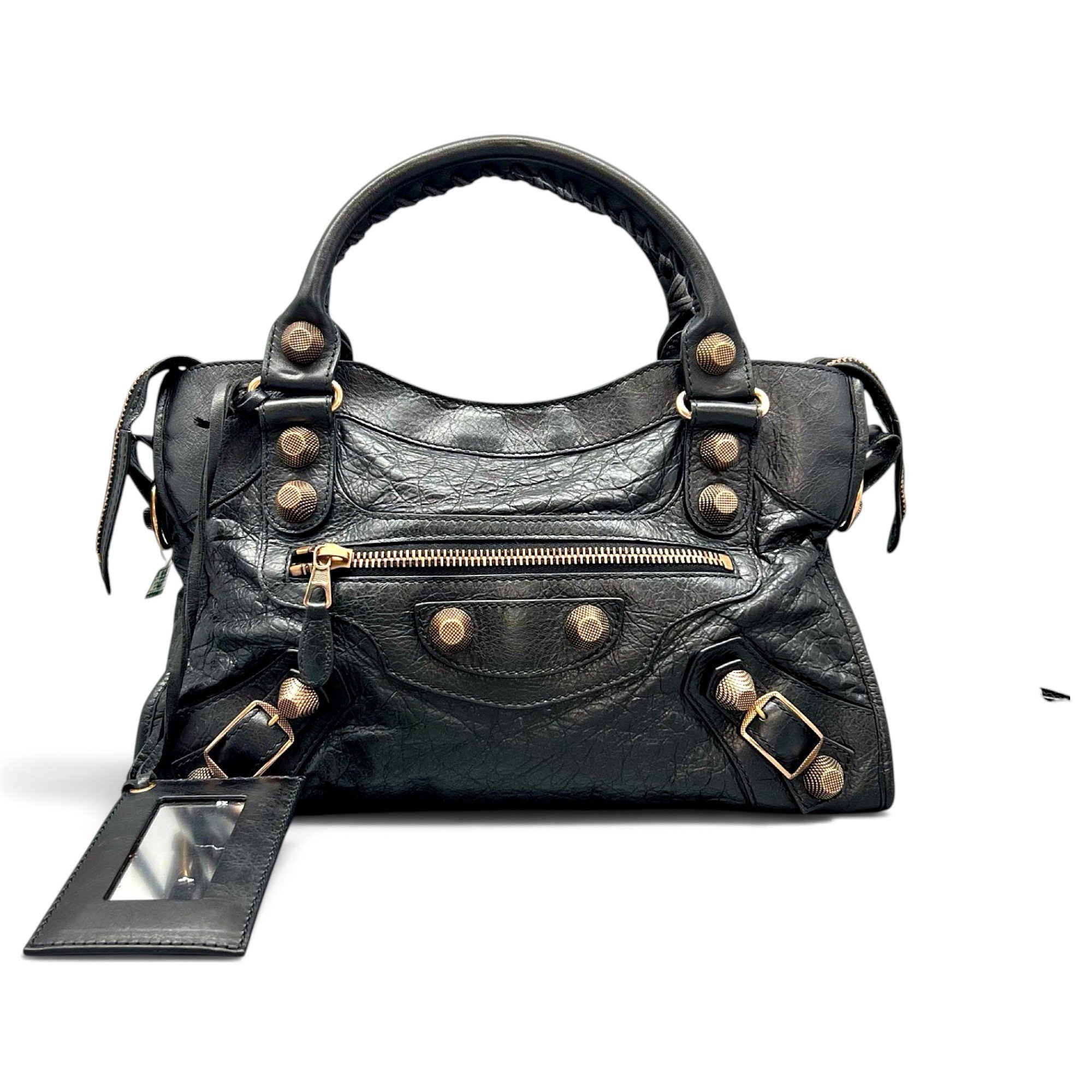 City leather handbag
