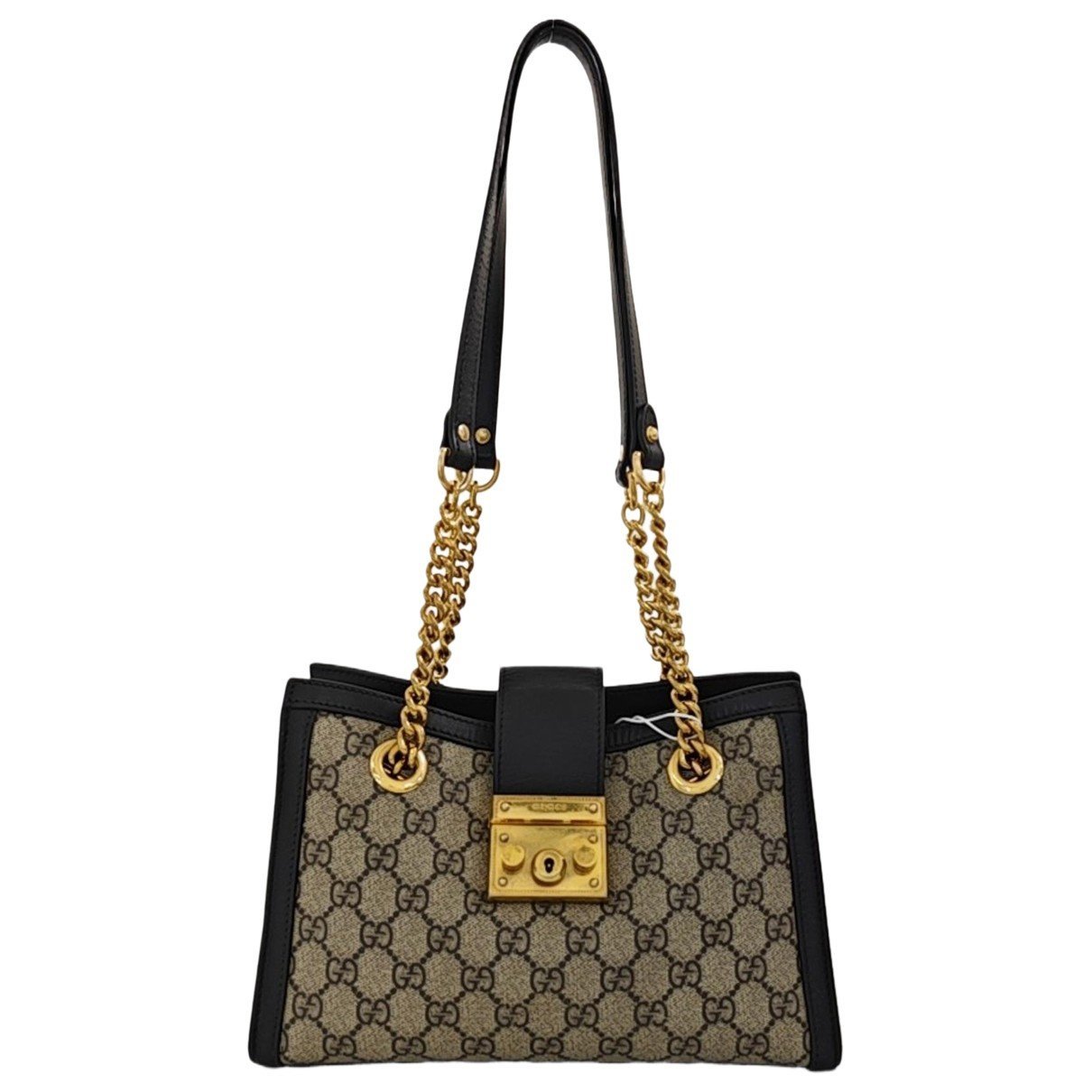 Padlock leather handbag
