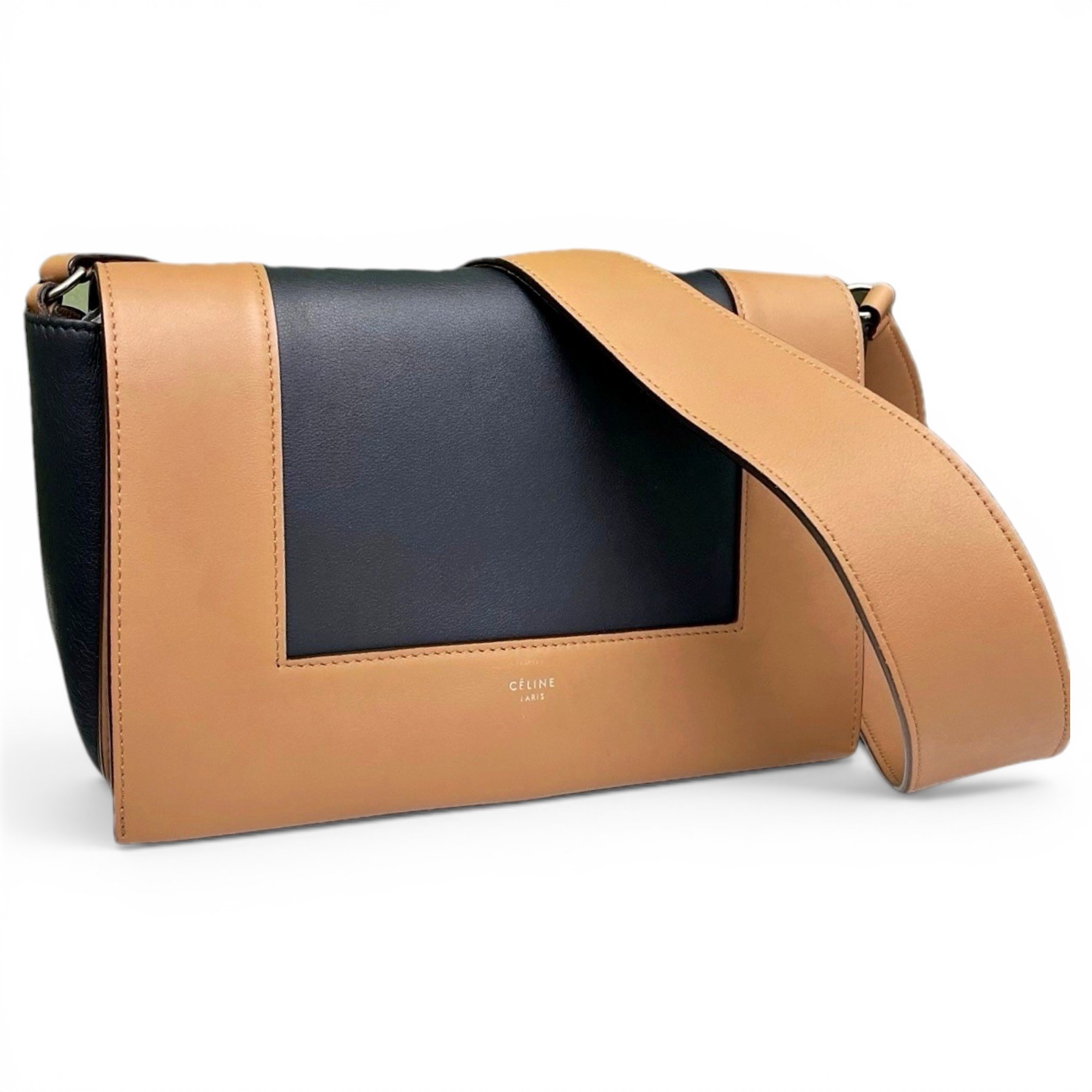 Frame leather handbag