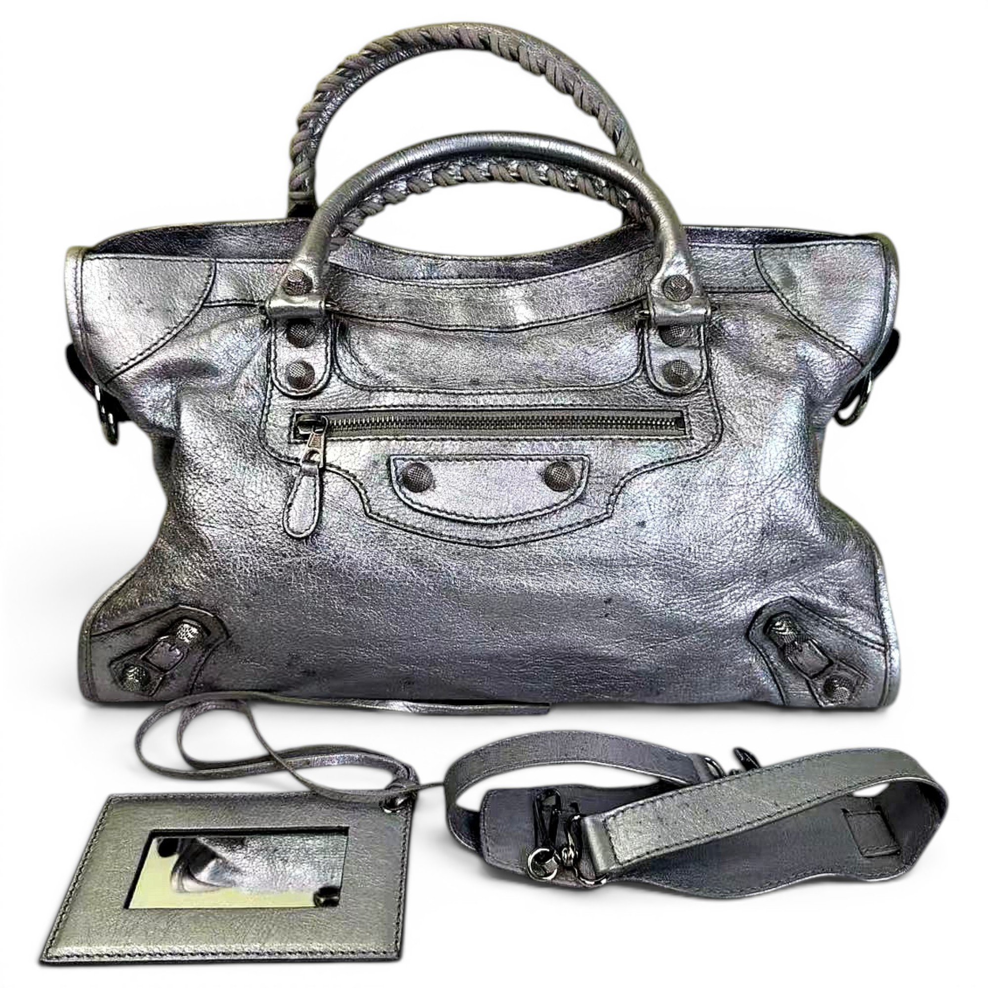 City leather handbag