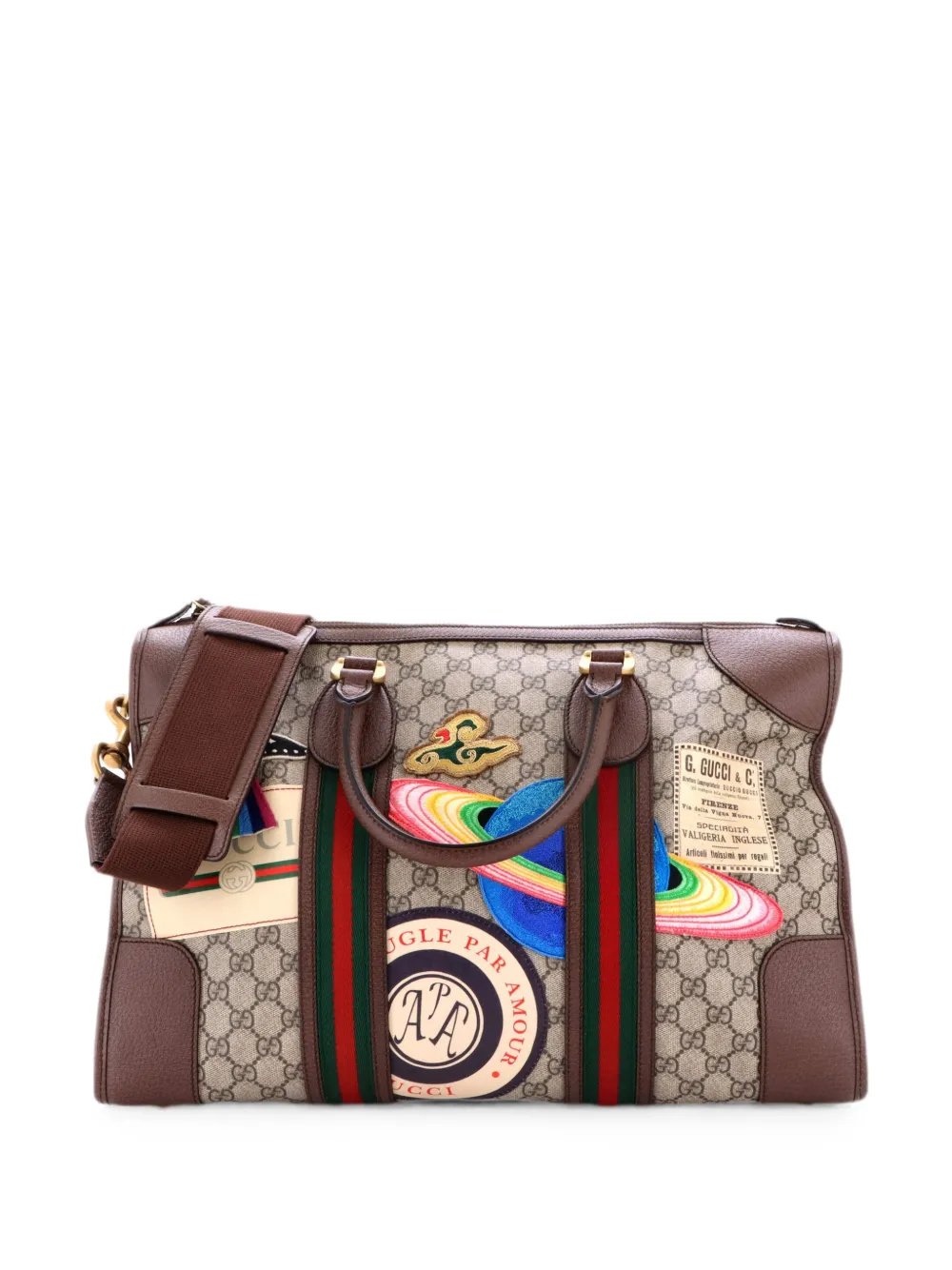 Courrier Carry On Convertible Duffle GG Coated Canvas with Applique Small travel bag