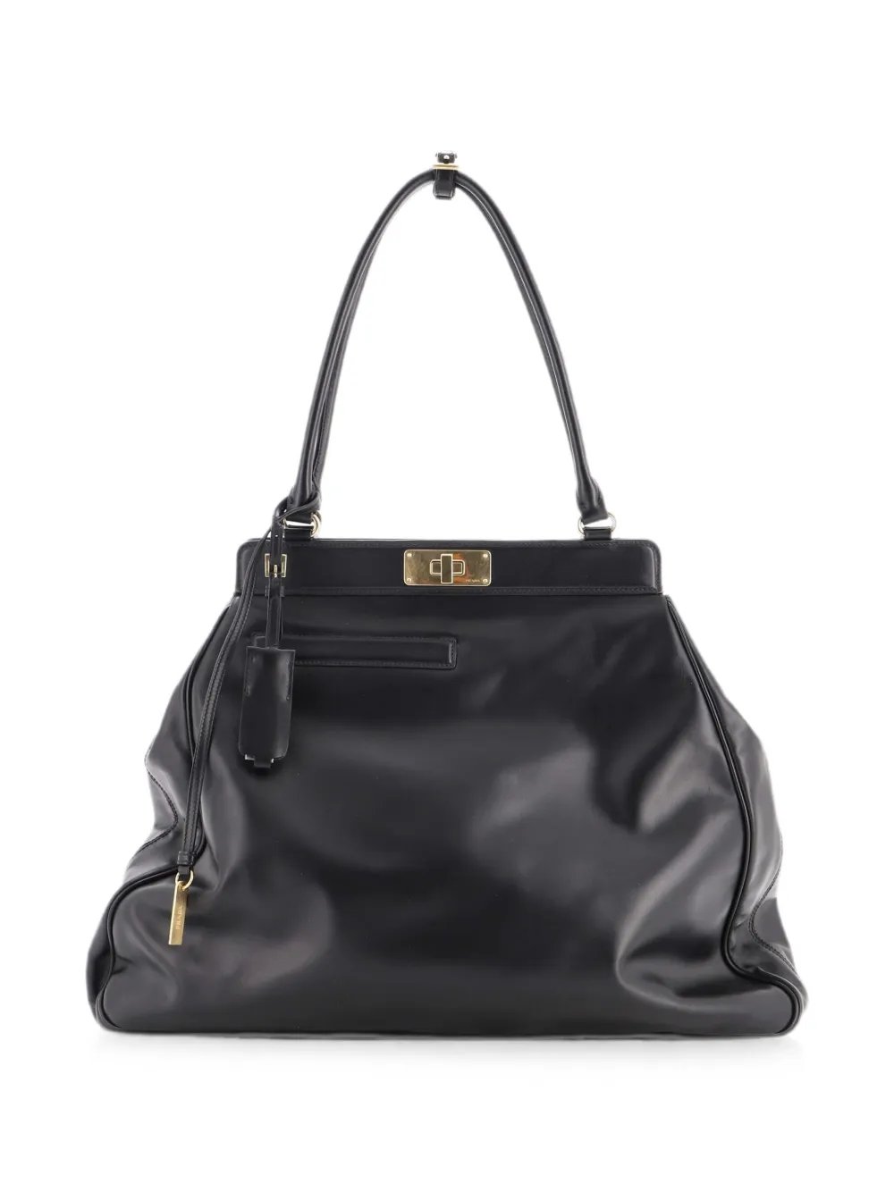 Frame Lock Leather Large tote bag