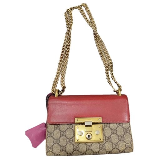 Padlock leather handbag