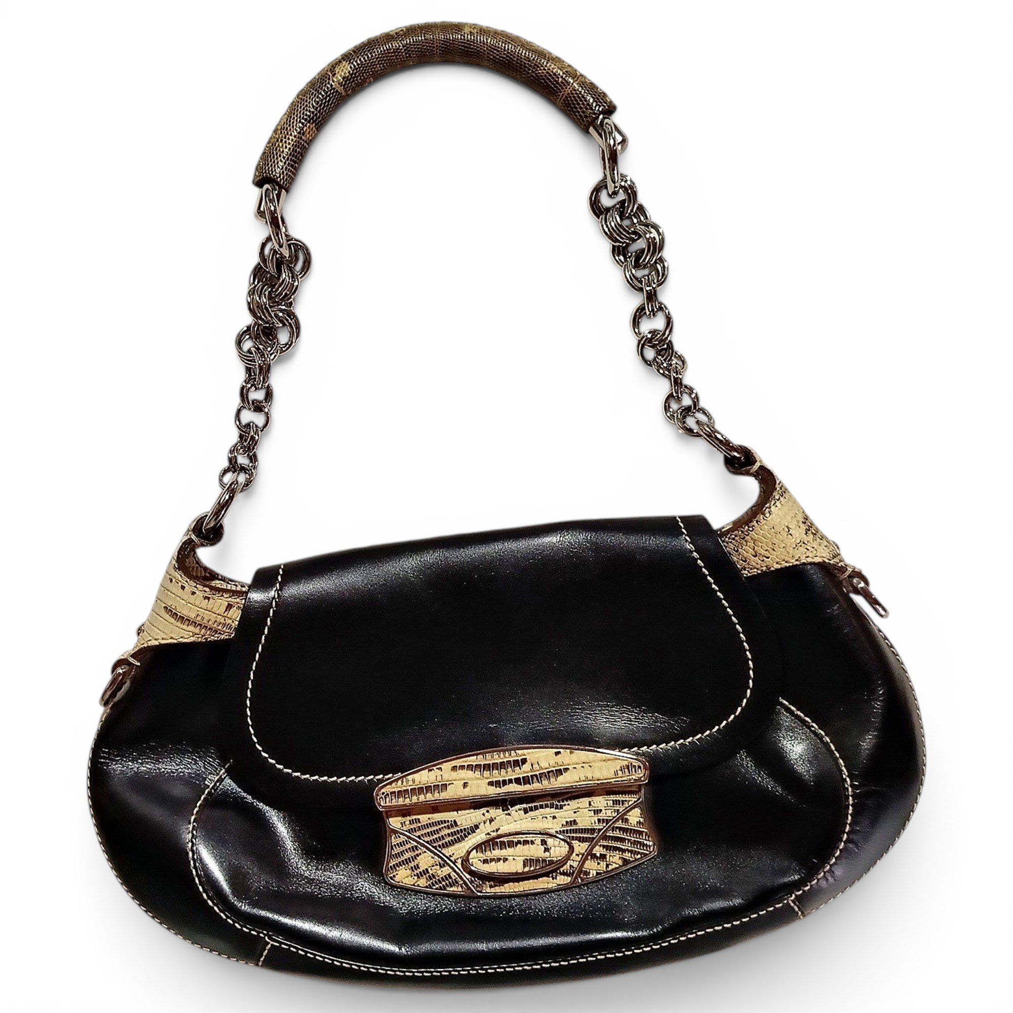 Leather clutch bag