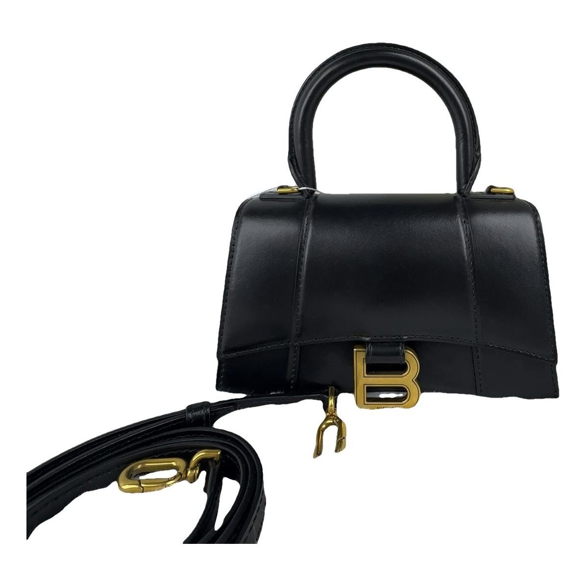 Hourglass leather handbag