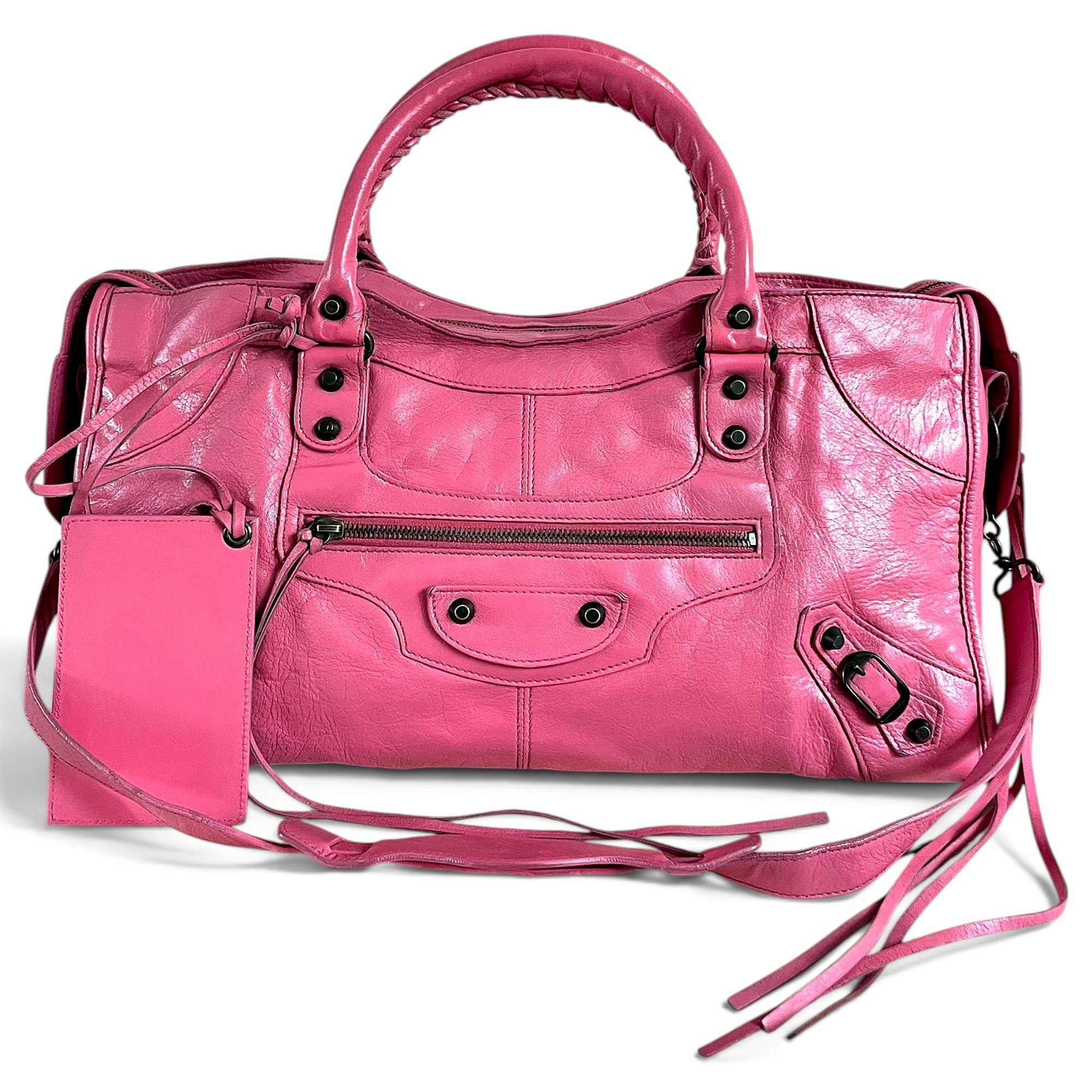 City leather handbag