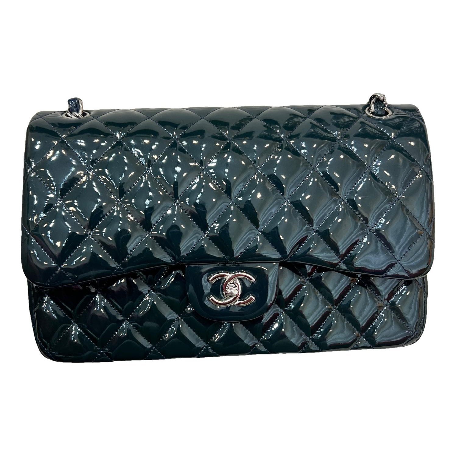 Trendy CC Flap patent leather handbag