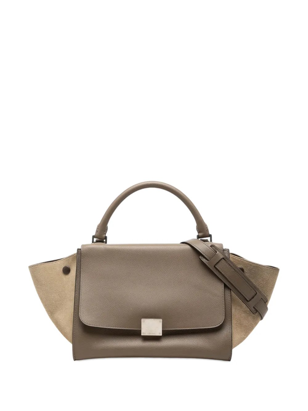 2014 Small Bicolor Calfskin and Suede Trapeze satchel