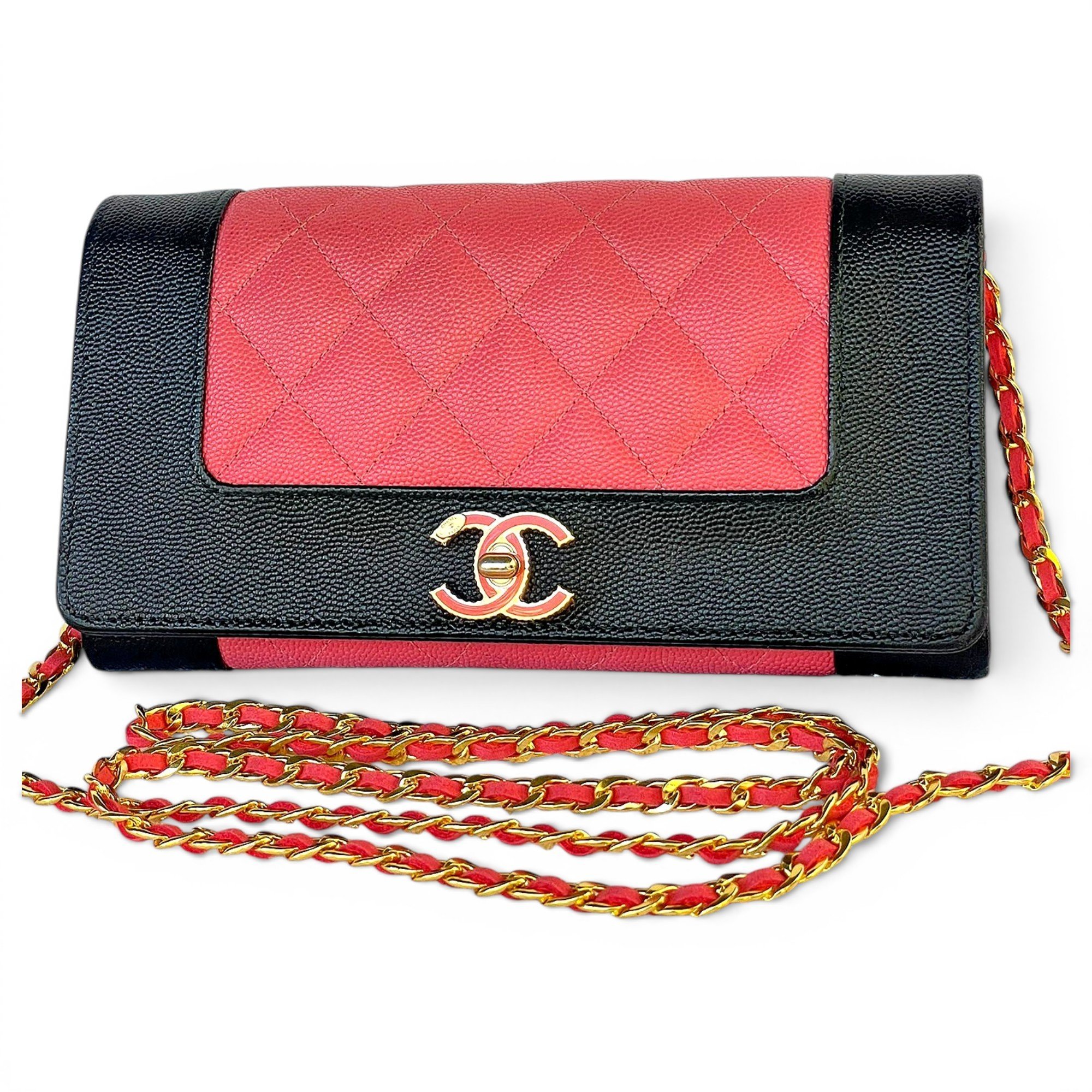 Wallet On Chain leather handbag