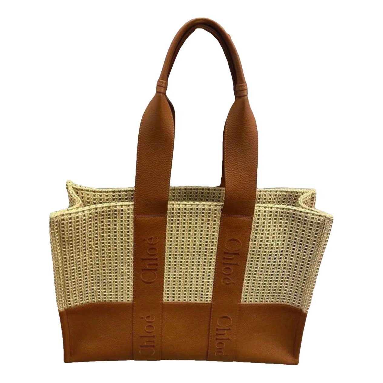 Woody leather tote
