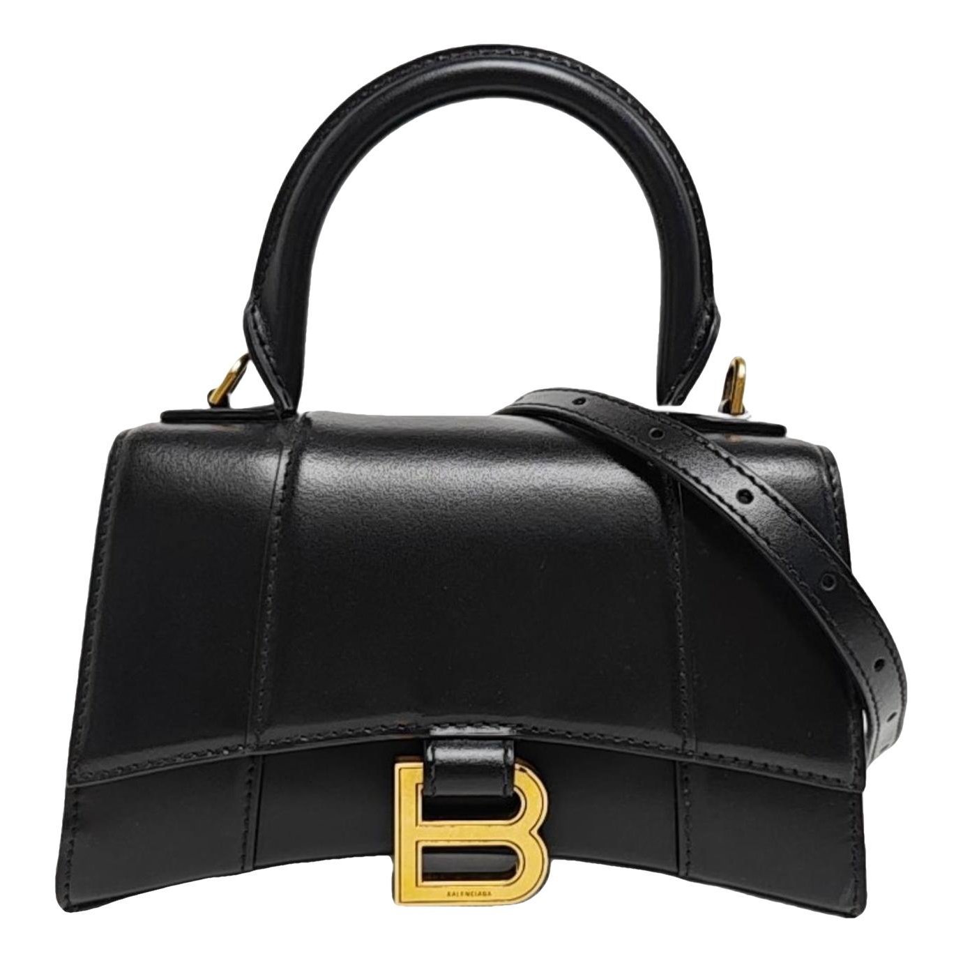 Hourglass leather handbag