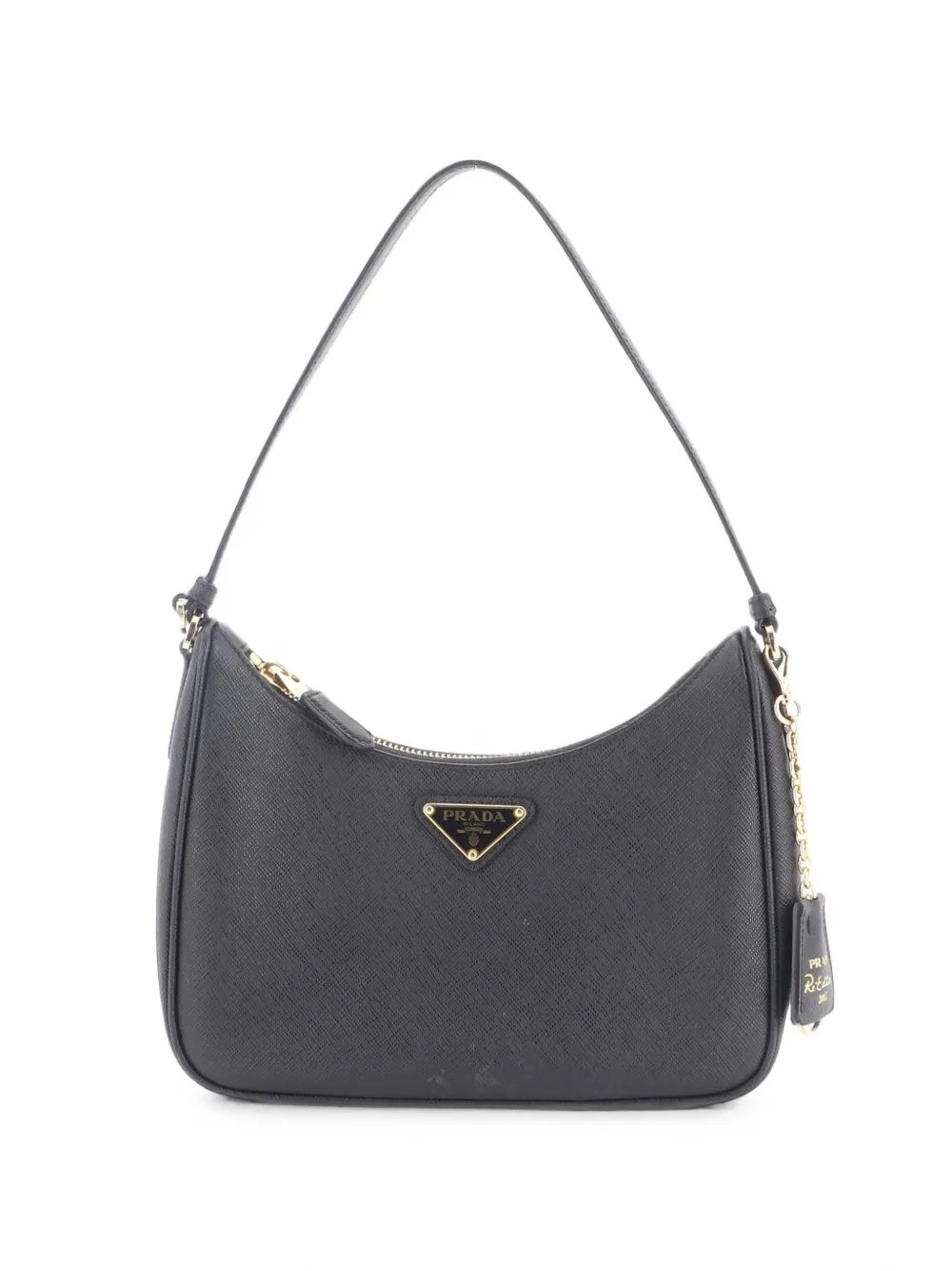 Adjustable Handle Zip Saffiano Leather Mini hobo bag