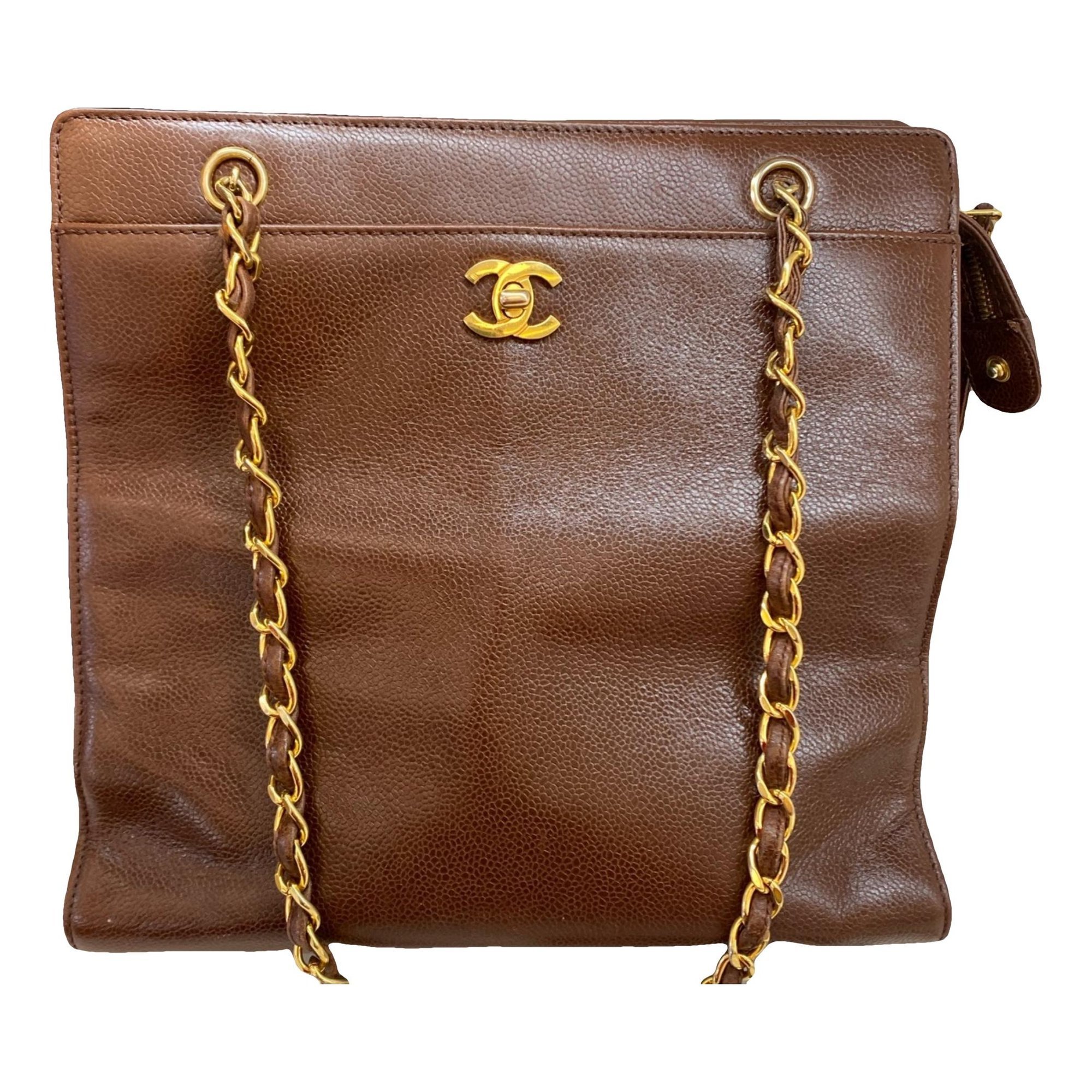 Vintage CC Chain leather tote