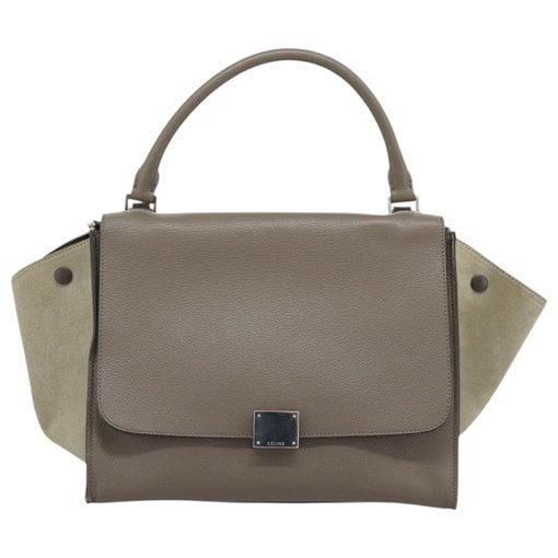 Trapèze leather handbag