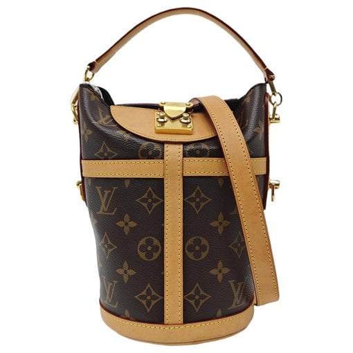 Duffle leather handbag