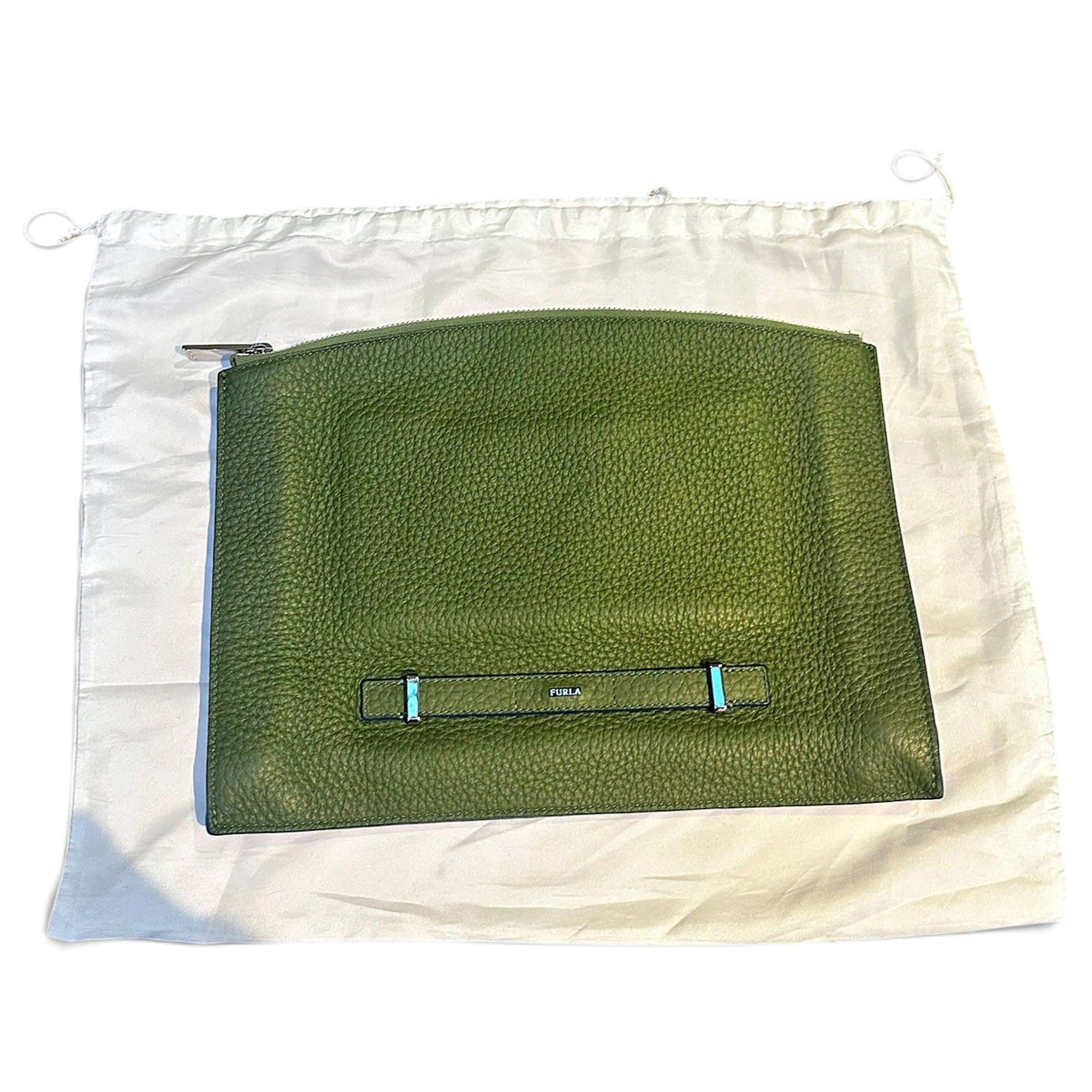 Leather clutch bag