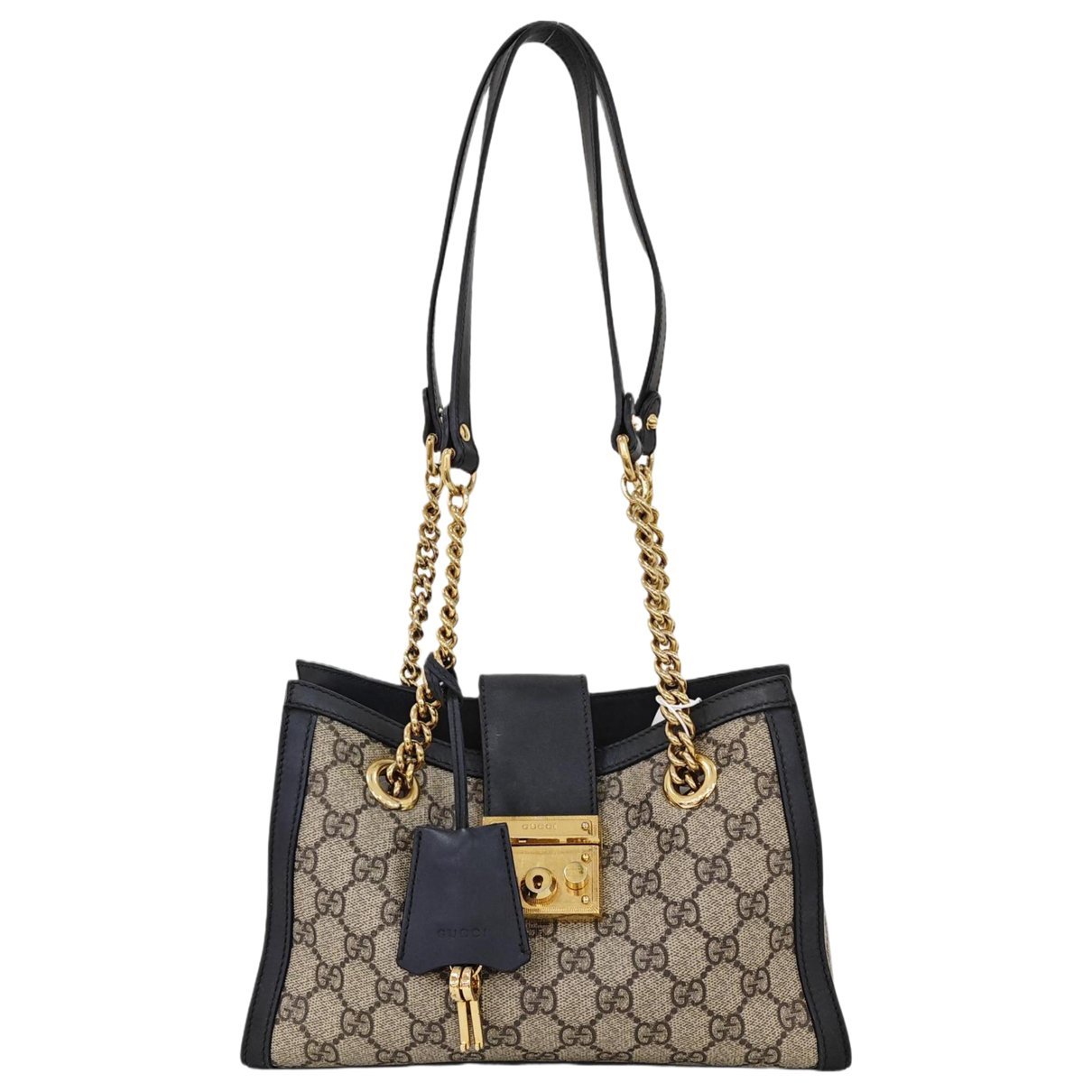 Padlock leather handbag