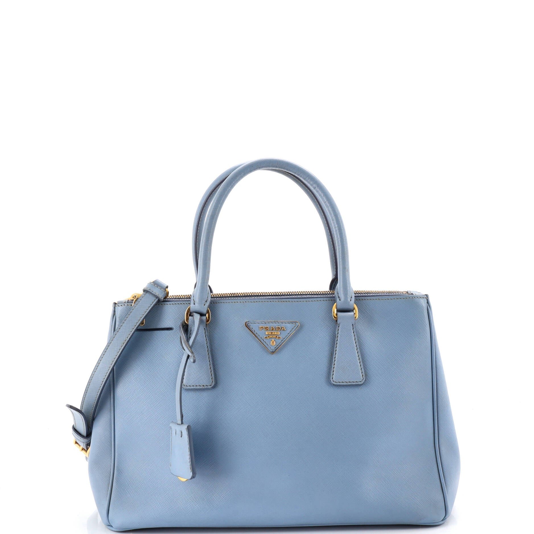 Double Zip Lux Tote Saffiano Leather Small