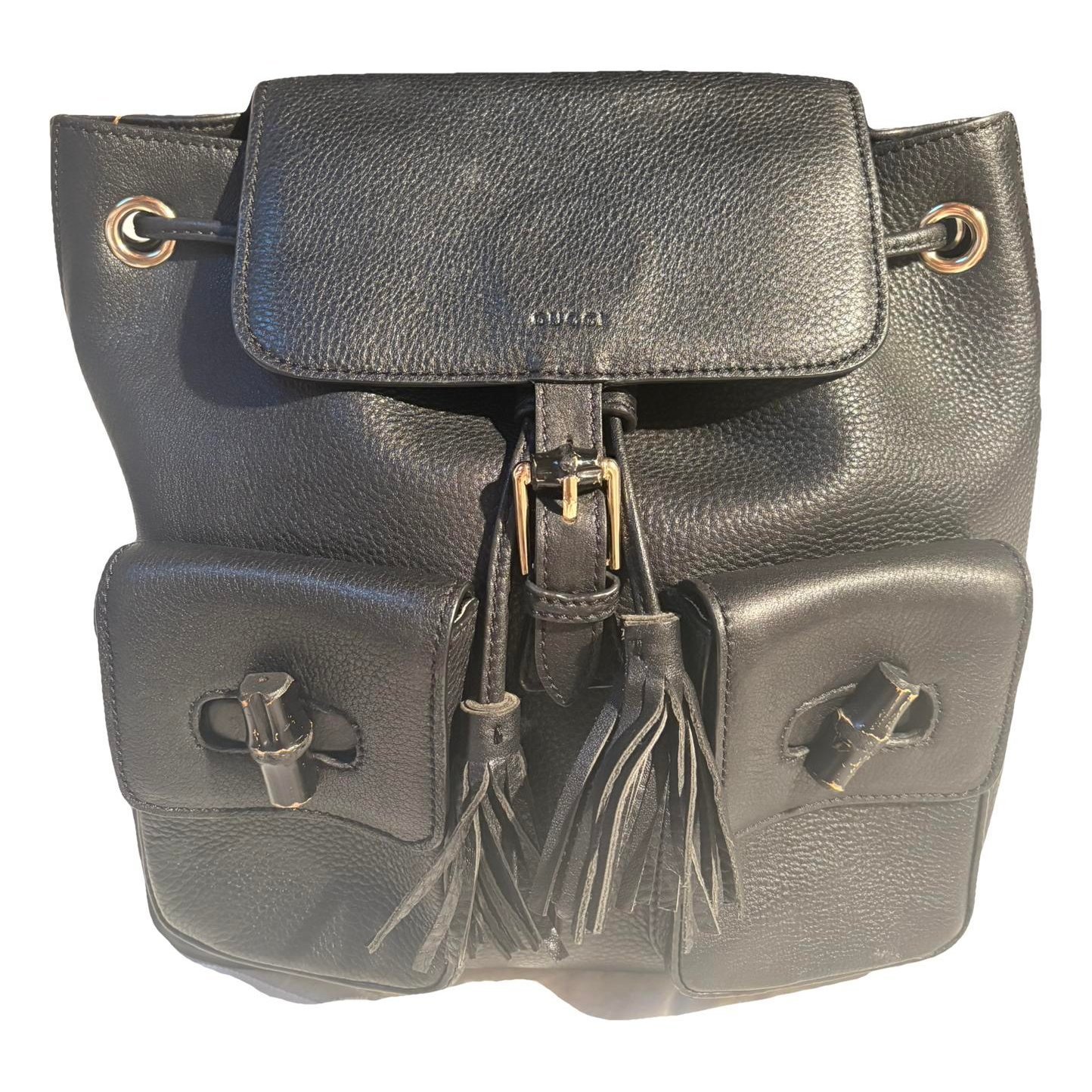 Bamboo Tassel leather backpack