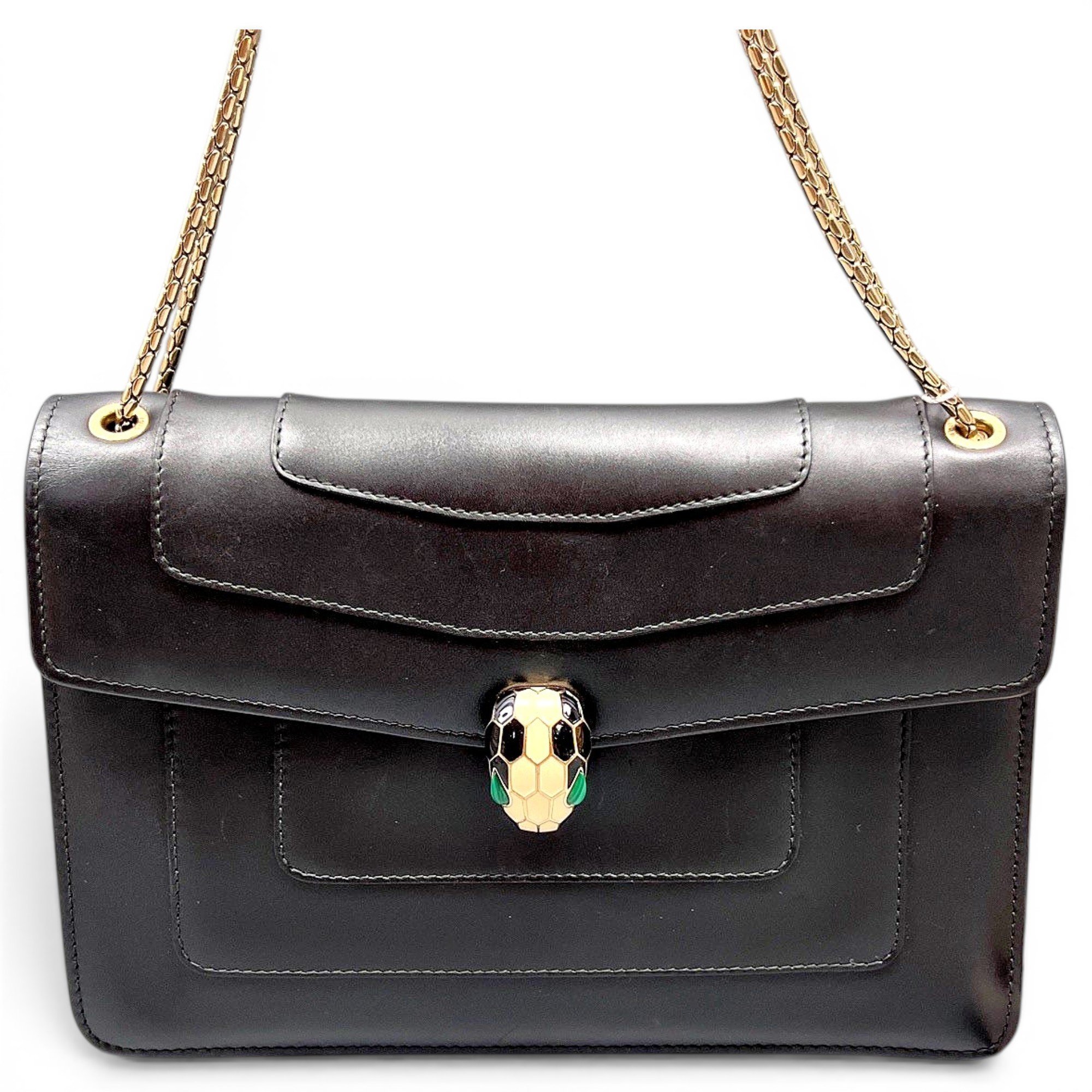 Serpenti leather handbag